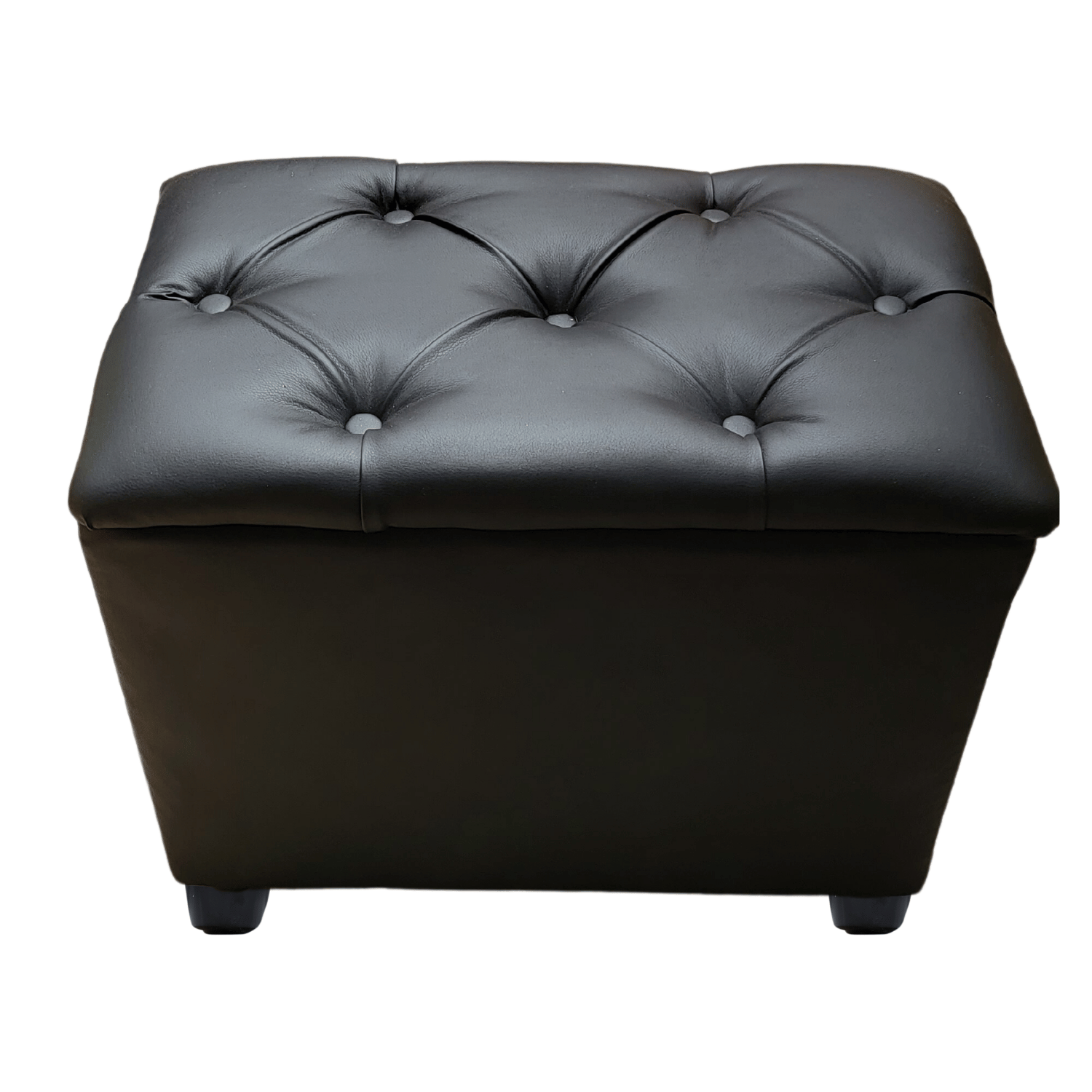 BANQUETA MUEBLES RIMAR NEGRO BAUL CAPITONE ECO CUERO 60X40X50X40 - 4