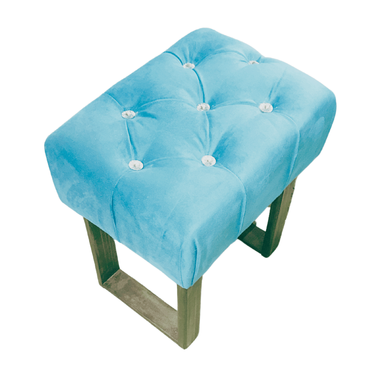 BANQUETA MUEBLES RIMAR TURQUESA CAPITONE DIAMANTE 40X30X40 - 2