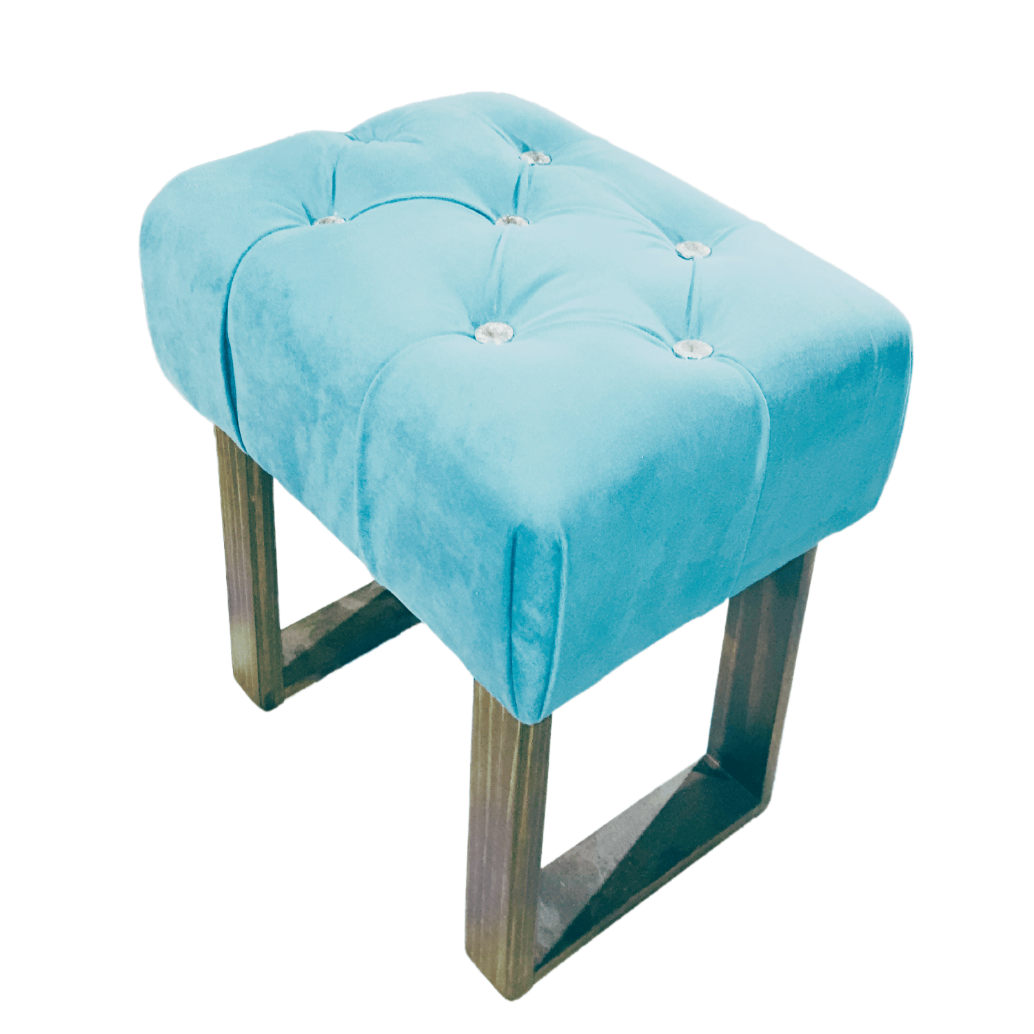 BANQUETA MUEBLES RIMAR TURQUESA CAPITONE DIAMANTE 40X30X40 - 3