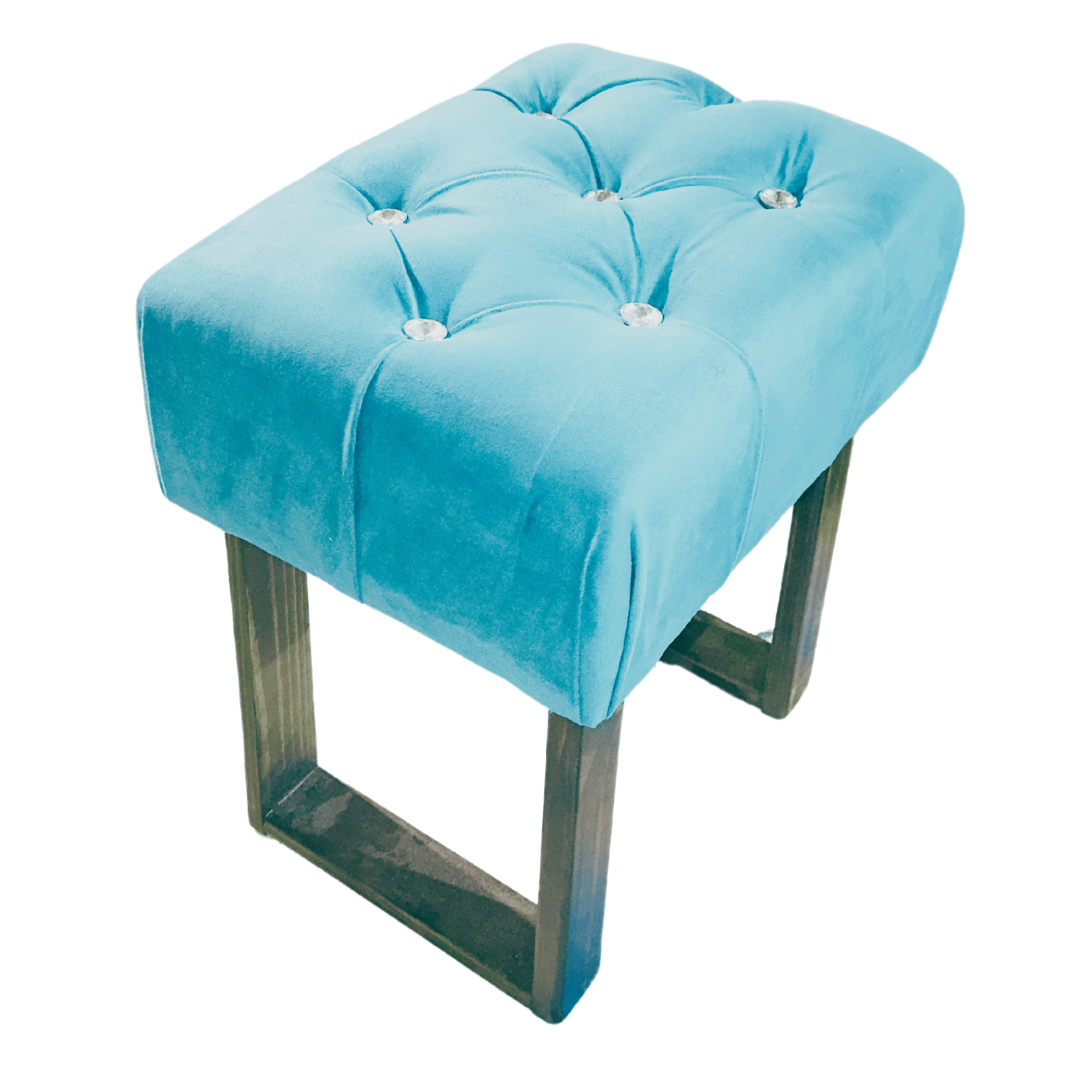 BANQUETA MUEBLES RIMAR TURQUESA CAPITONE DIAMANTE 40X30X40 - 5
