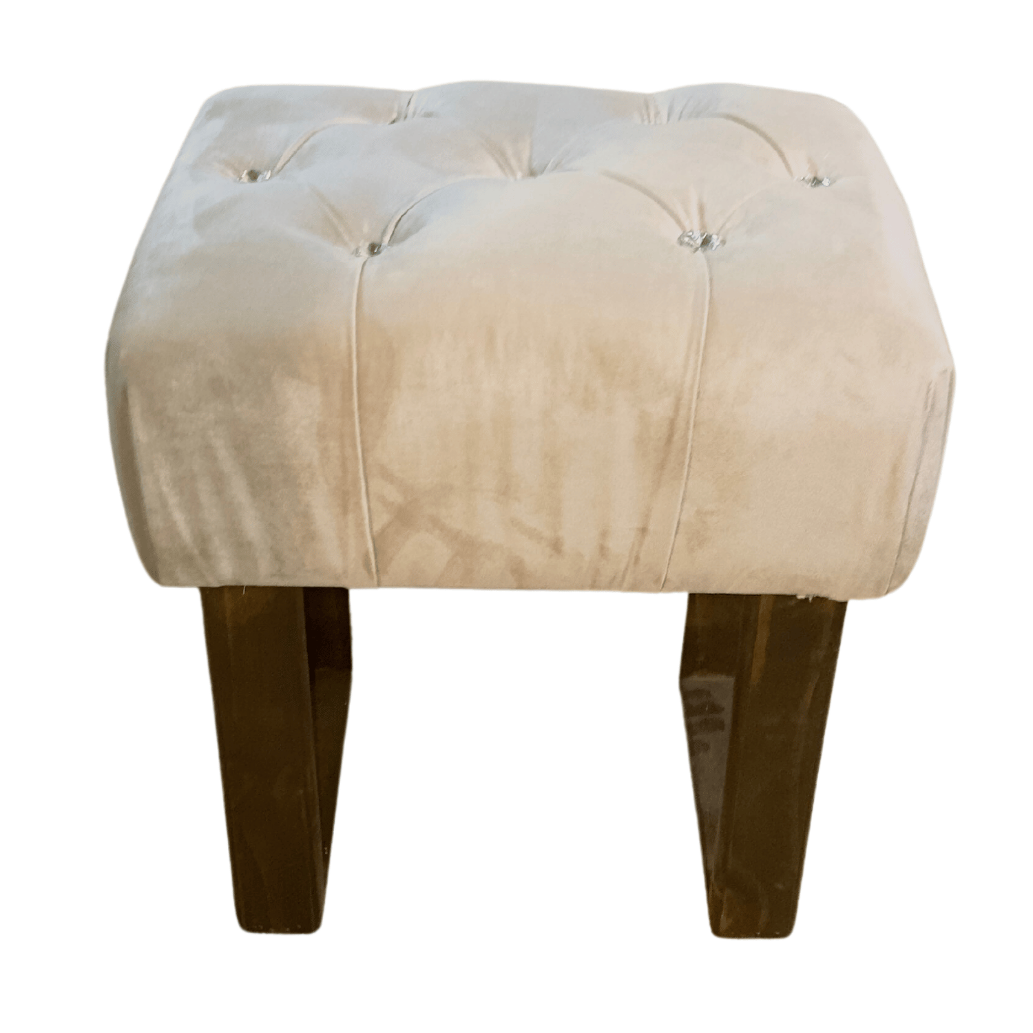 BANQUETA MUEBLES RIMAR BEIGE CAPITONE DIAMANTE FELPA 40X30X40 - 5