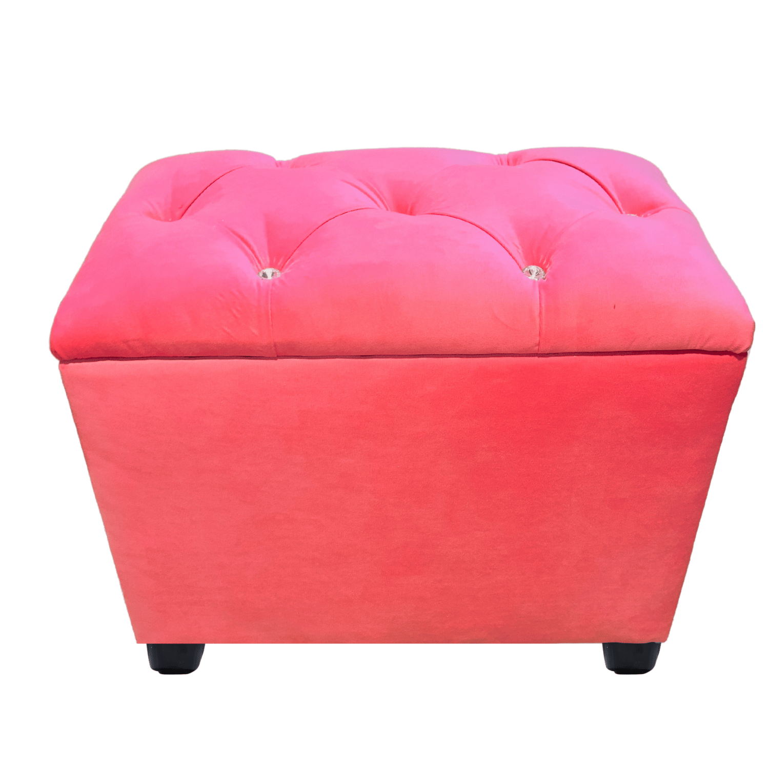 BANQUETA MUEBLES RIMAR ROSADO BAUL CAPITONE DIAMANTE CLARO FELPA 60X40X50X40 - 1