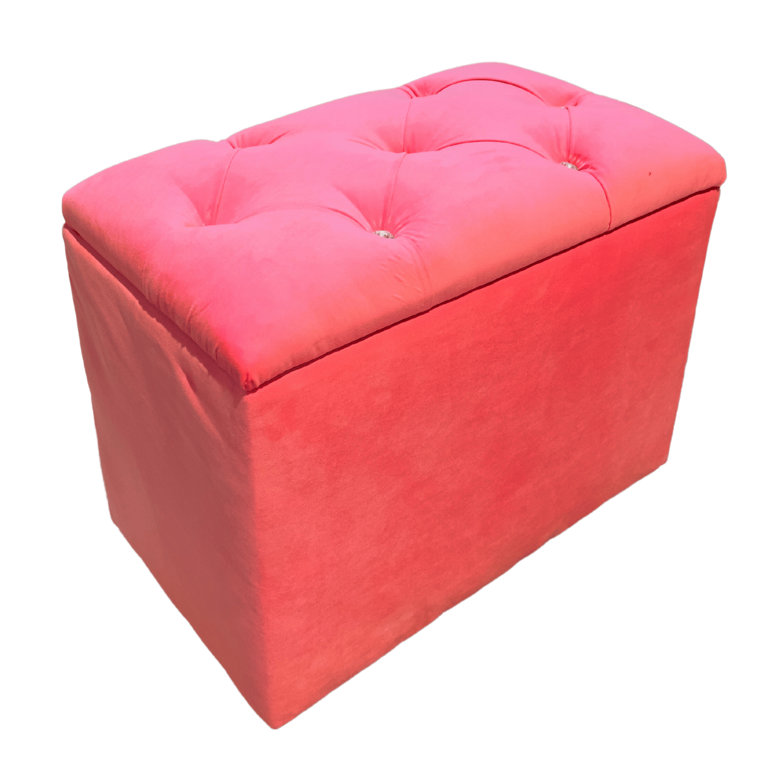 BANQUETA MUEBLES RIMAR ROSADO BAUL CAPITONE DIAMANTE CLARO FELPA 60X40X50X40 - 2