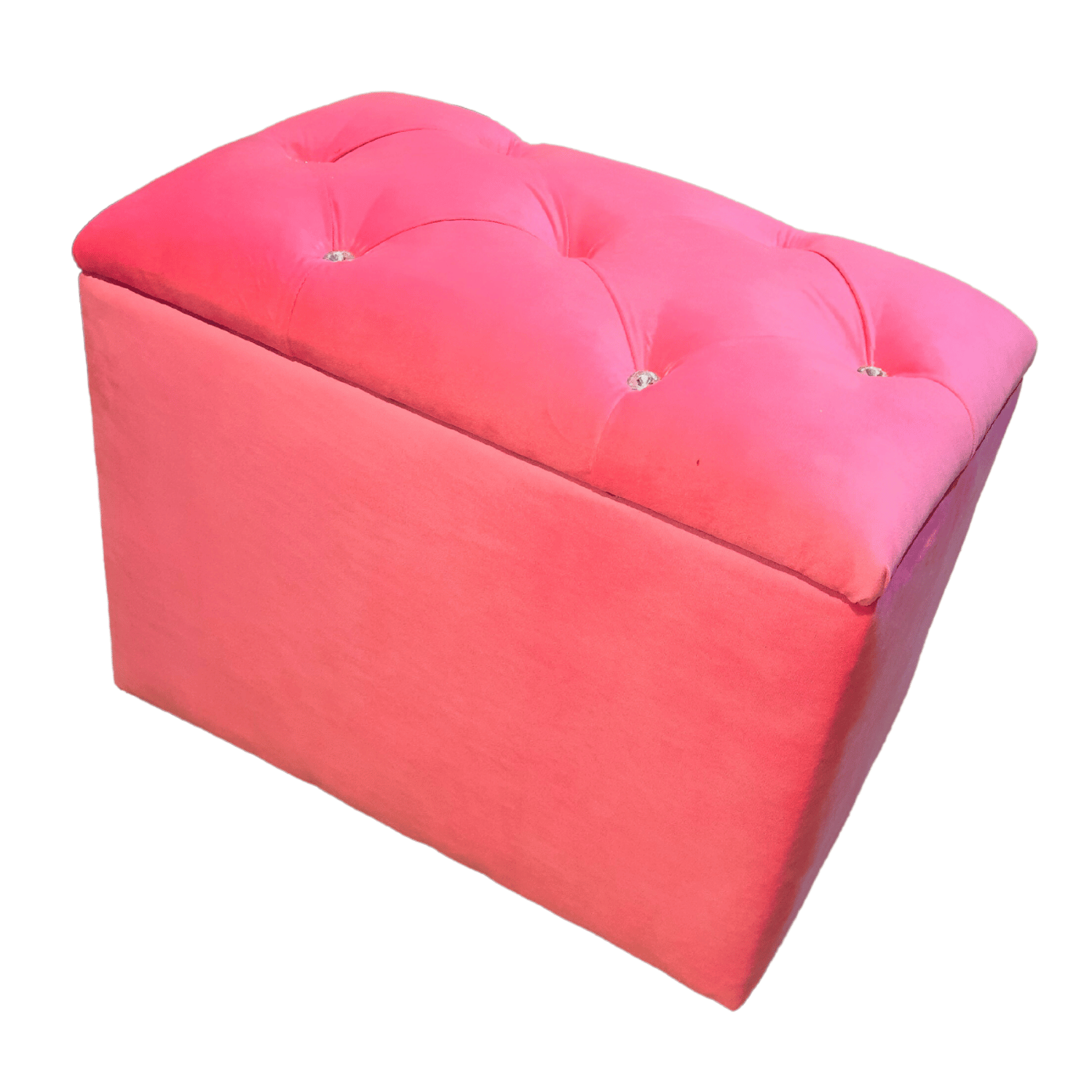 BANQUETA MUEBLES RIMAR ROSADO BAUL CAPITONE DIAMANTE CLARO FELPA 60X40X50X40 - 3