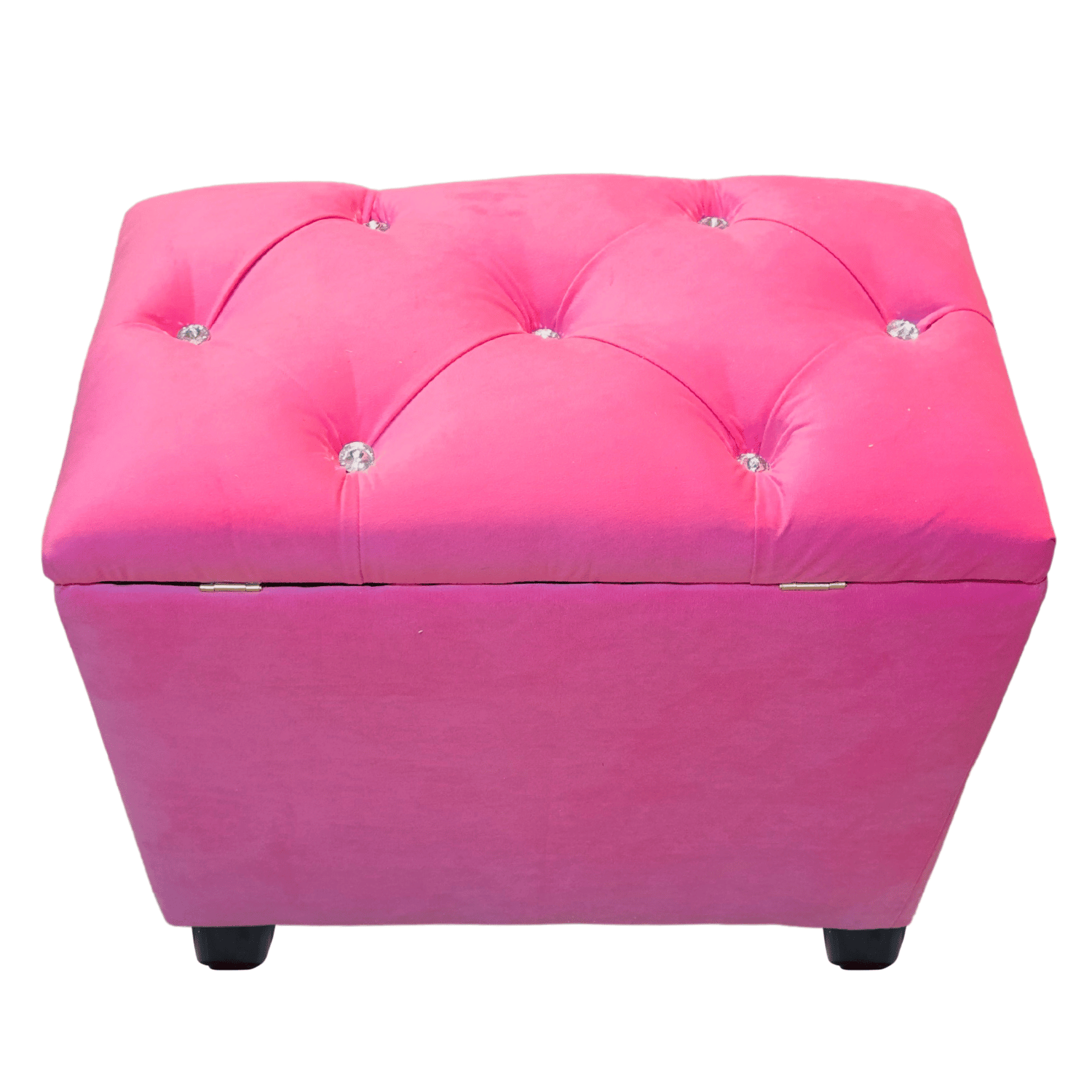 BANQUETA MUEBLES RIMAR ROSADO BAUL CAPITONE DIAMANTE CLARO FELPA 60X40X50X40 - 4