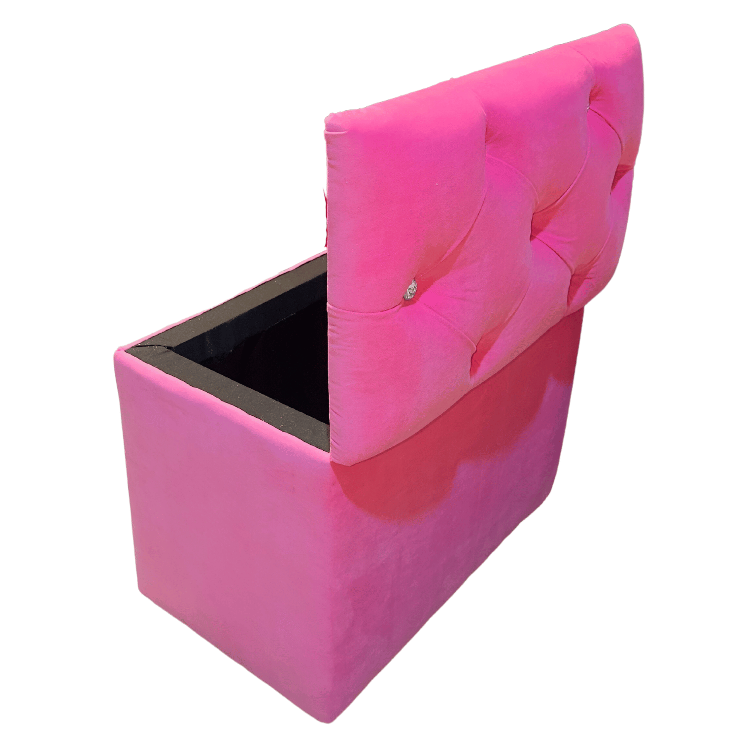 BANQUETA MUEBLES RIMAR ROSADO BAUL CAPITONE DIAMANTE CLARO FELPA 60X40X50X40 - 6