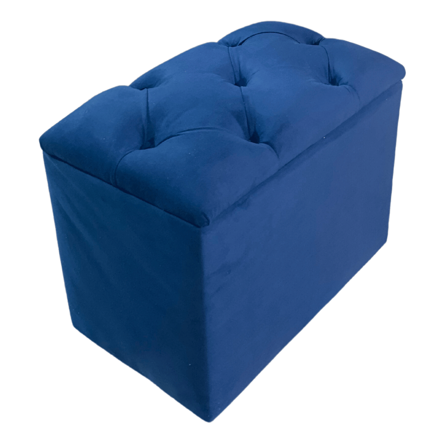 BANQUETA MUEBLES RIMAR AZUL MARINO BAUL CAPITONE FELPA 60X40X50X40 - 2