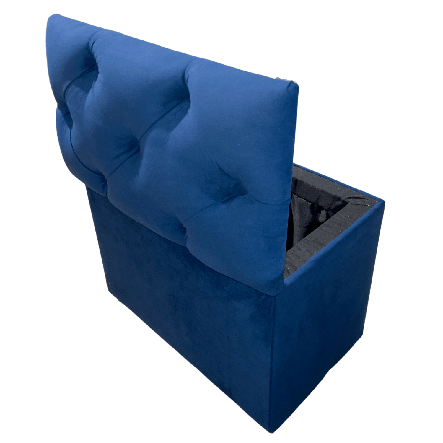 BANQUETA MUEBLES RIMAR AZUL MARINO BAUL CAPITONE FELPA 60X40X50X40 - 6
