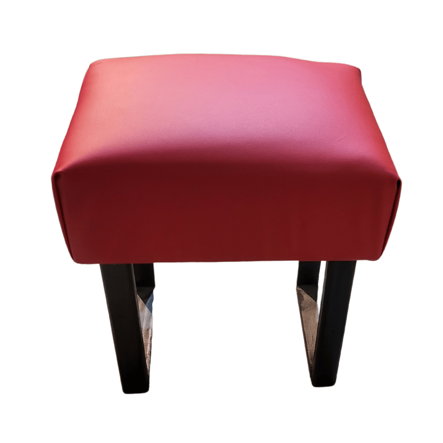 BANQUETA MUEBLES RIMAR ROJO LISA ECO CUERO 40X30X40 - 4