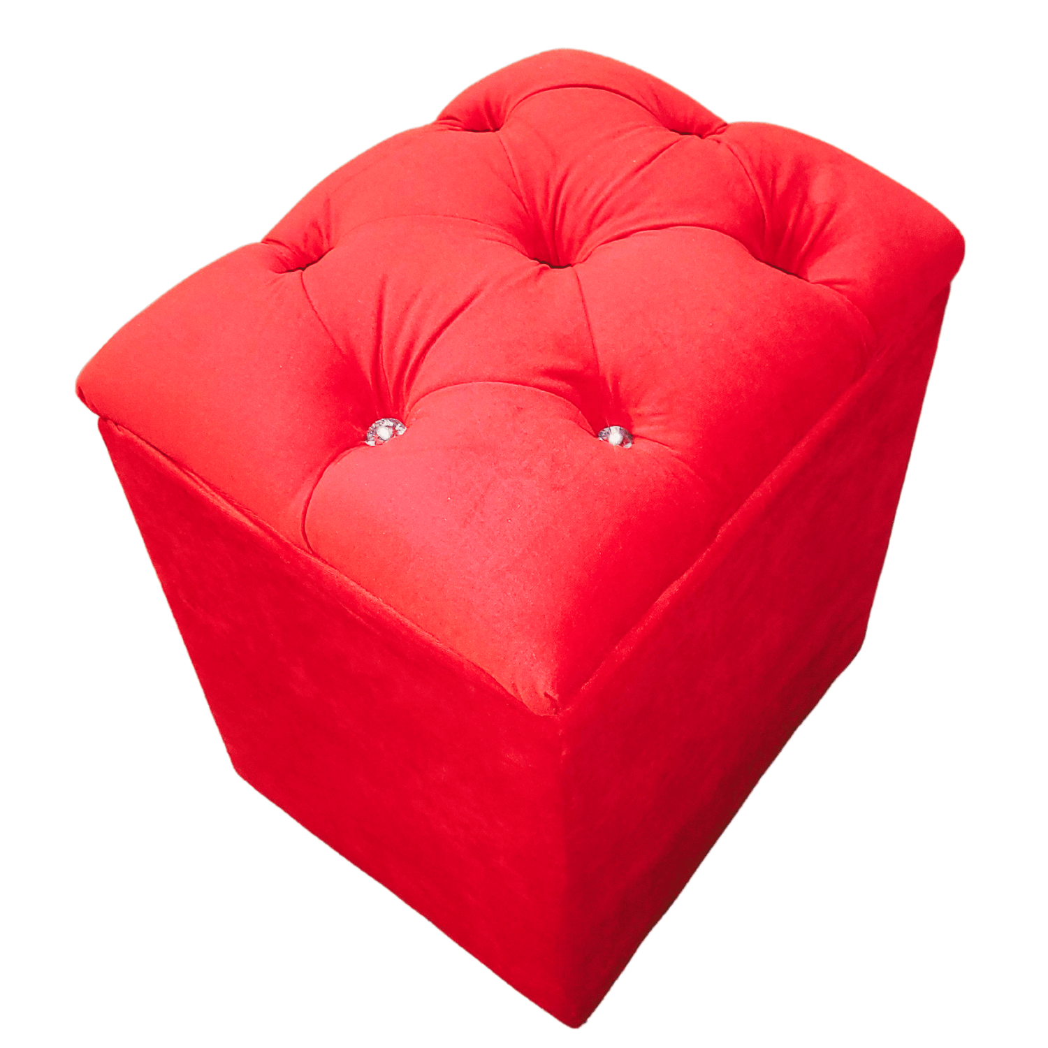 POUF MUEBLES RIMAR ROJO BAUL CAPITONE DIAMANTE FELPA 40X33X50X40 - 3