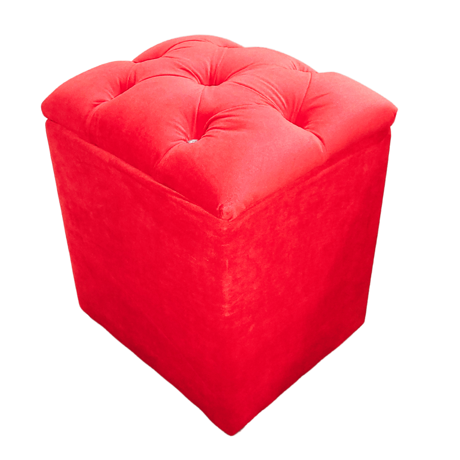 POUF MUEBLES RIMAR ROJO BAUL CAPITONE DIAMANTE FELPA 40X33X50X40 - 4