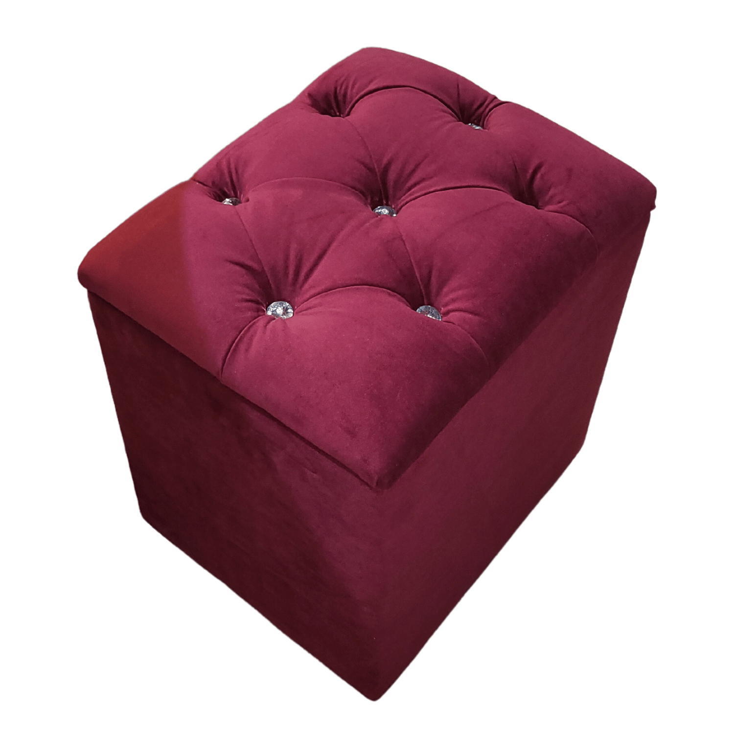 POUF MUEBLES RIMAR BURDEO BAUL CAPITONE DIAMANTE FELPA 40X33X50X40 - 2
