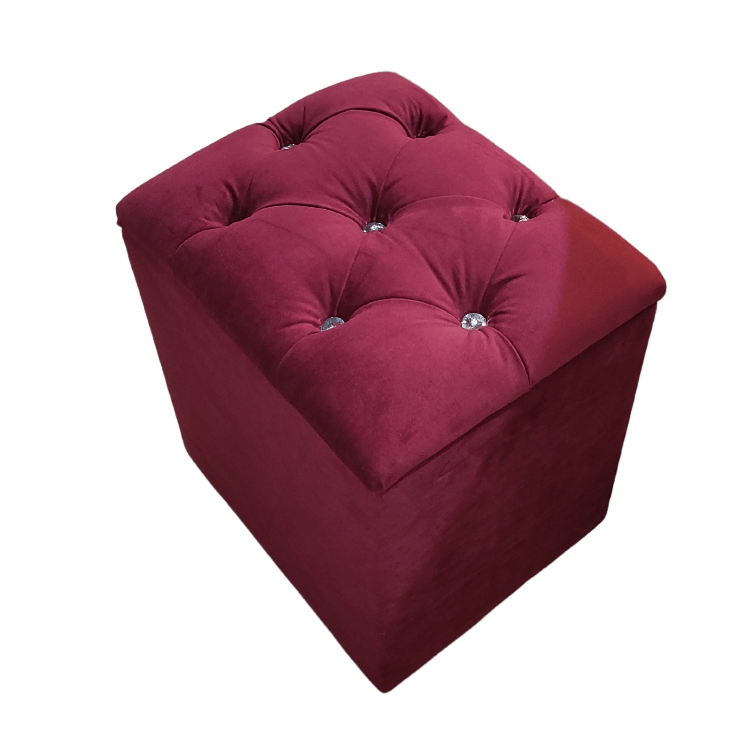 POUF MUEBLES RIMAR BURDEO BAUL CAPITONE DIAMANTE FELPA 40X33X50X40 - 3