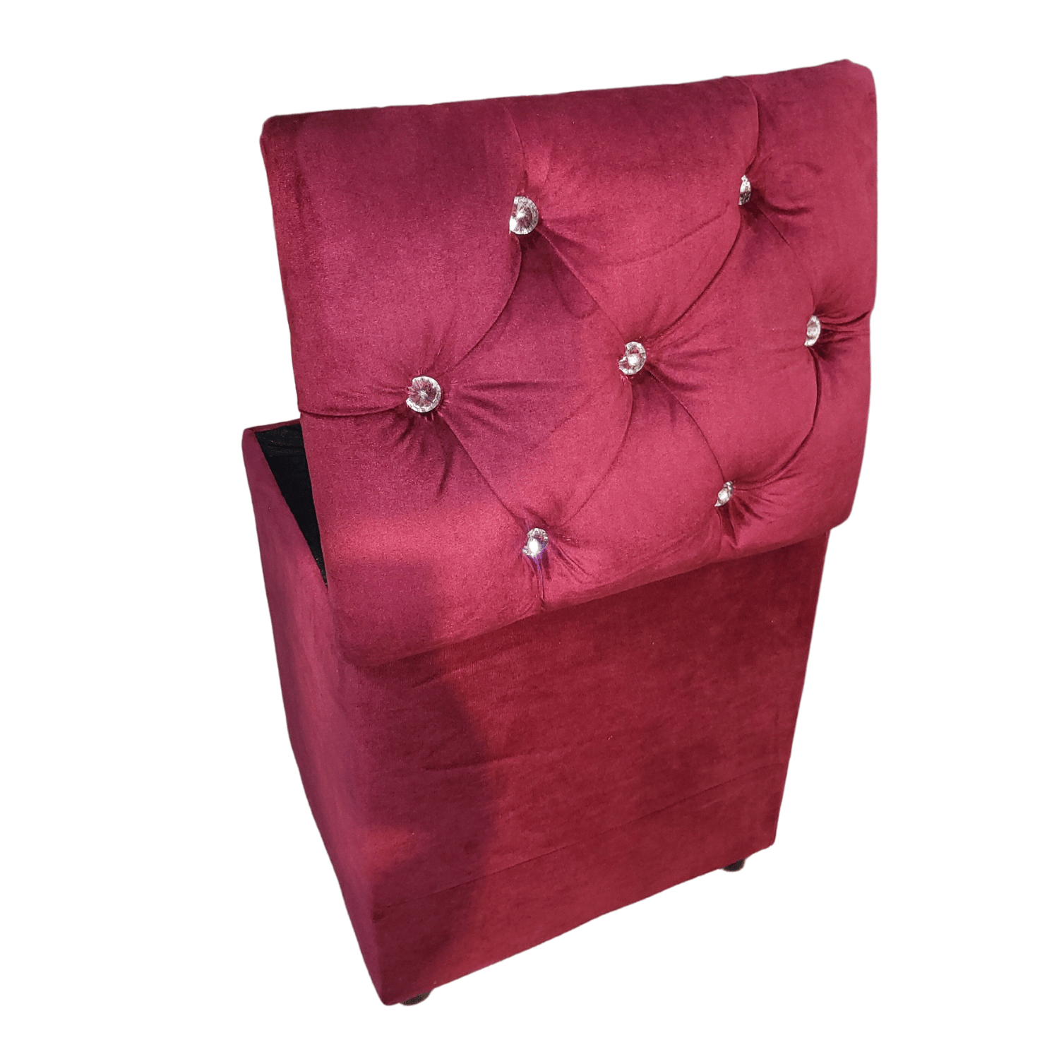 POUF MUEBLES RIMAR BURDEO BAUL CAPITONE DIAMANTE FELPA 40X33X50X40 - 4