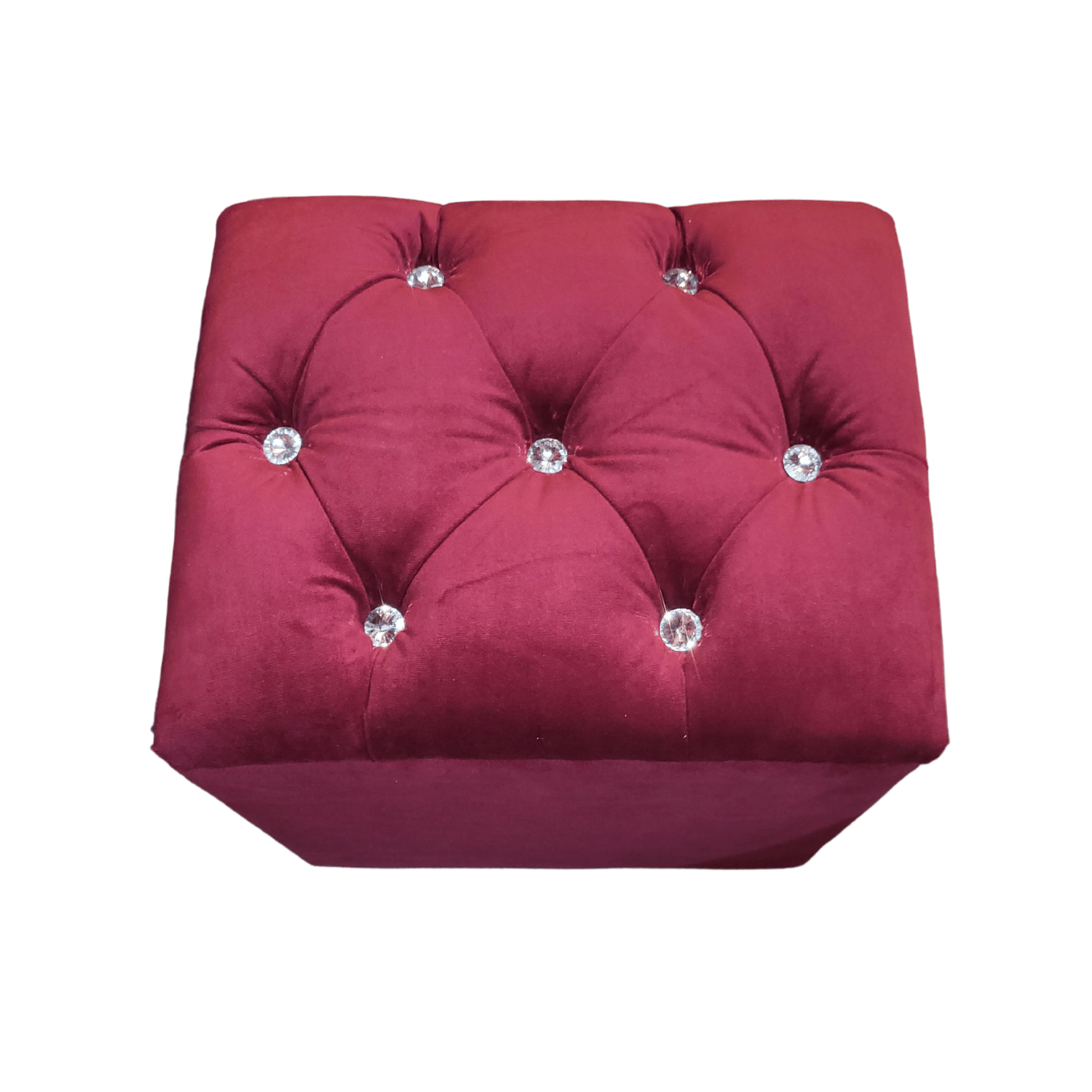 POUF MUEBLES RIMAR BURDEO BAUL CAPITONE DIAMANTE FELPA 40X33X50X40 - 5