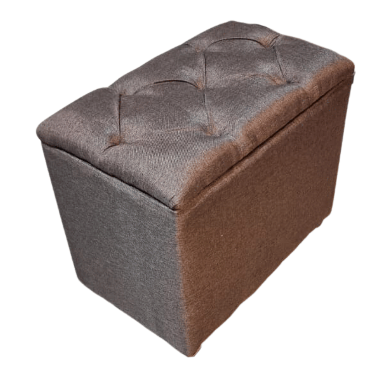 BANQUETA MUEBLES RIMAR CAFÉ BAUL CAPITONE LINO 60X40X50X40 - 2