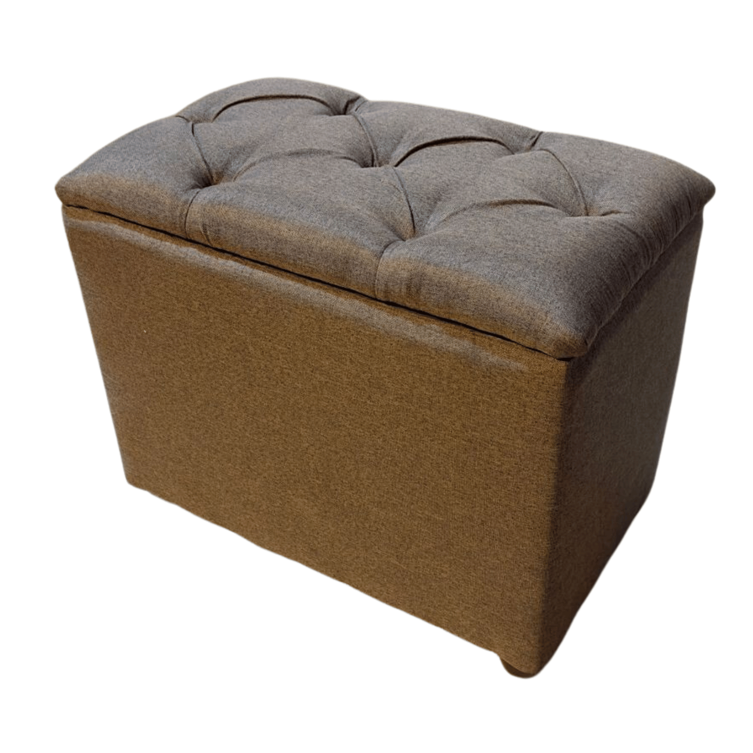 BANQUETA MUEBLES RIMAR CAFÉ BAUL CAPITONE LINO 60X40X50X40 - 3