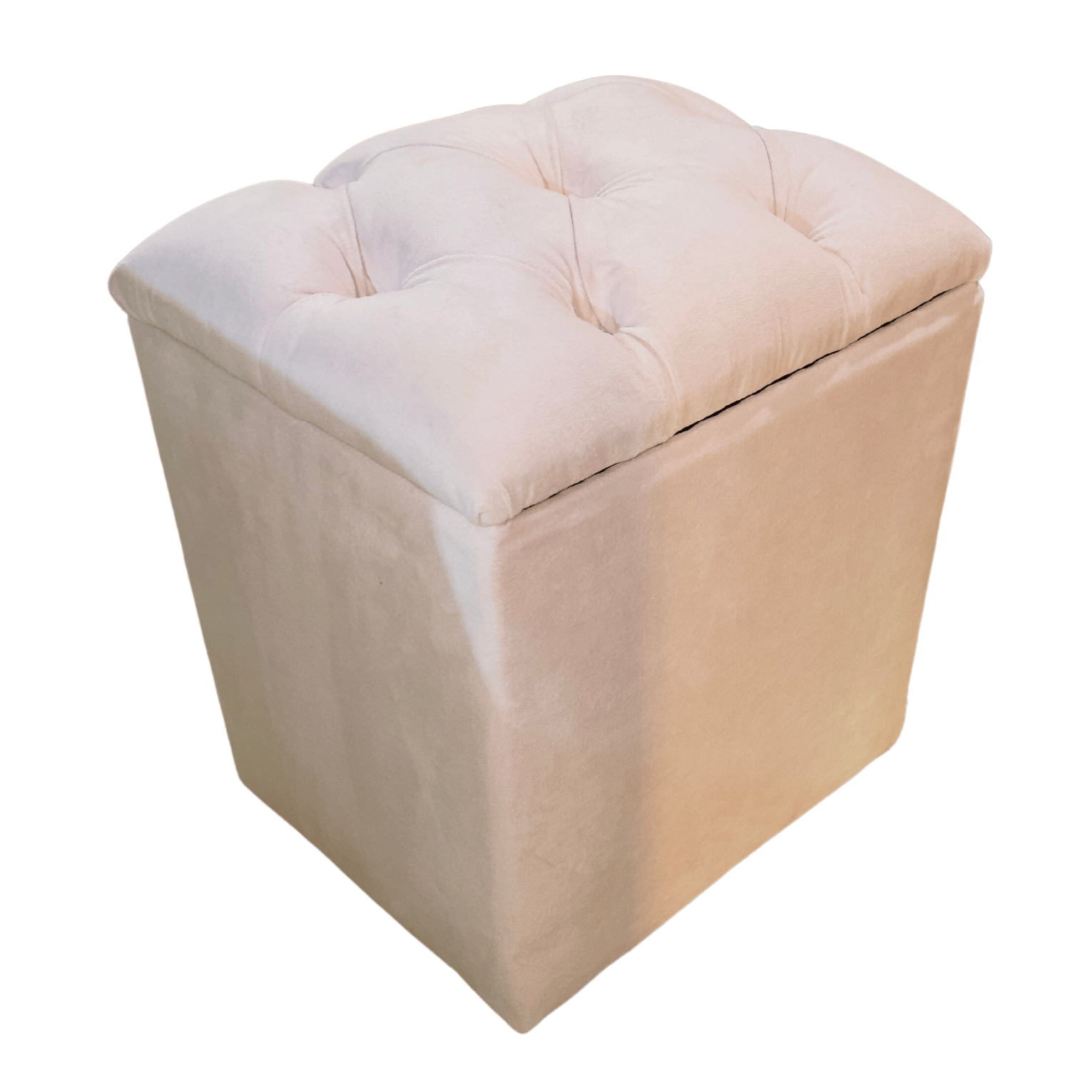 POUF MUEBLES RIMAR ROSA BAUL CAPITONE DIAMANTE PASTEL FELPA 40X33X50X40 - 5