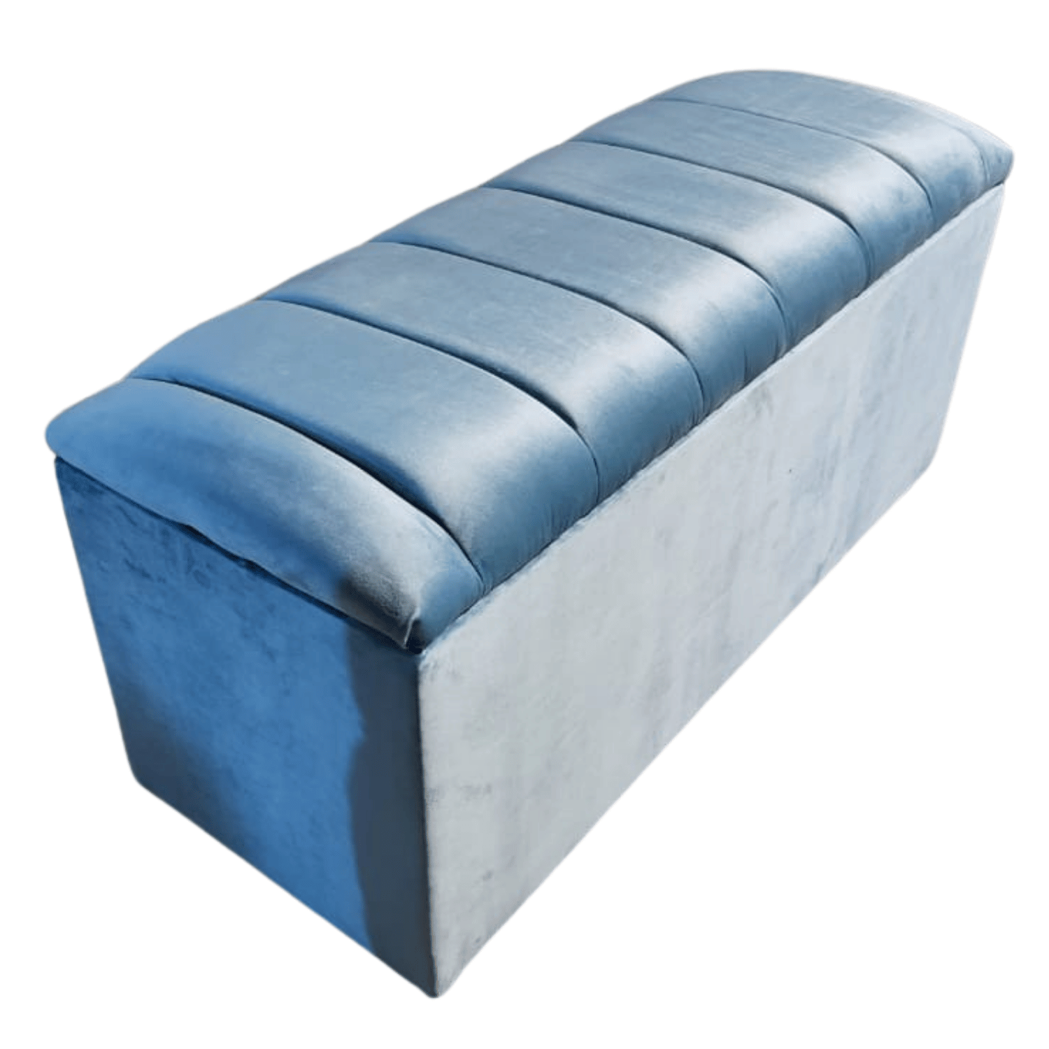 BANQUETA MUEBLES RIMAR TURQUESA BAUL TUBULAR FELPA 105X40X50 - 2