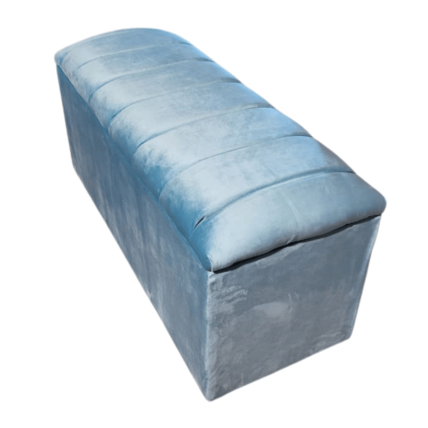 BANQUETA MUEBLES RIMAR TURQUESA BAUL TUBULAR FELPA 105X40X50 - 3