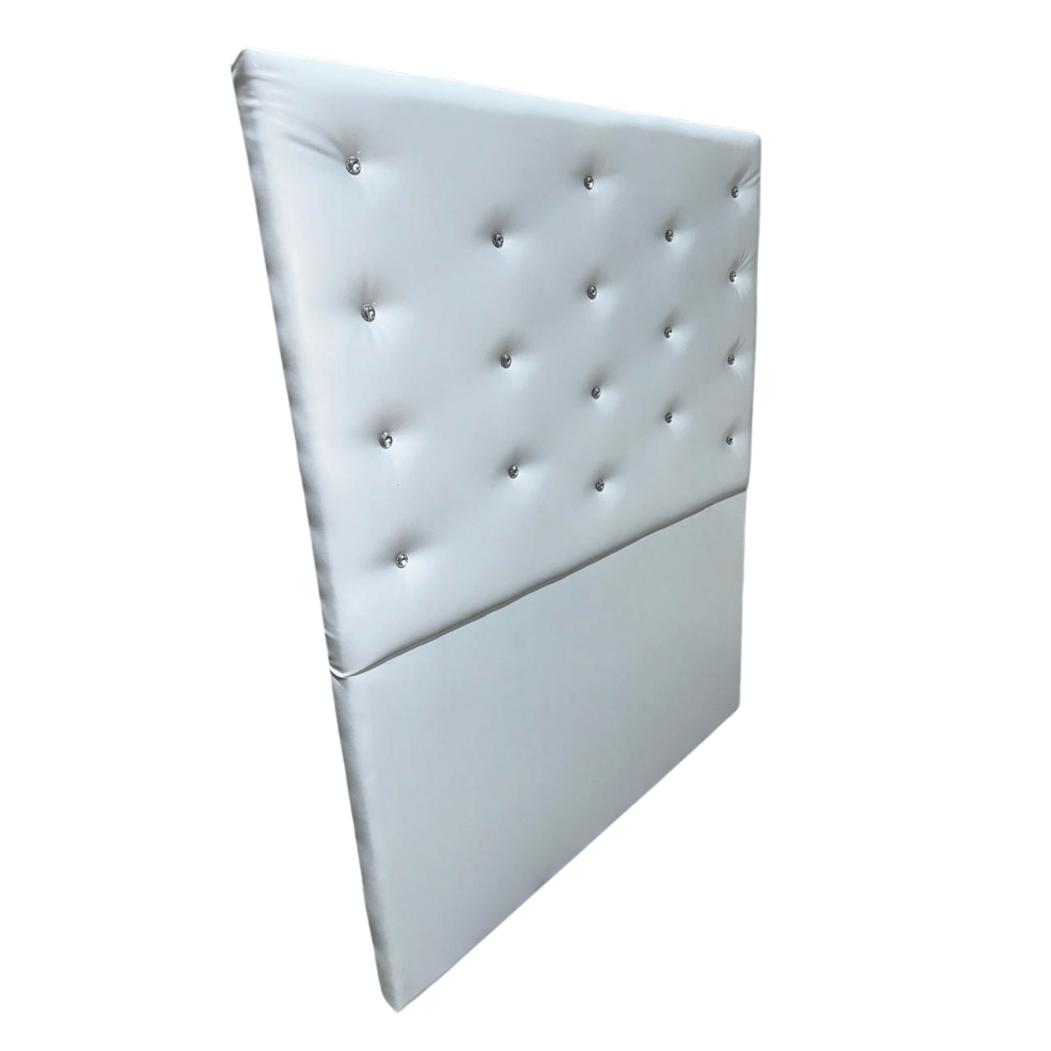 RESPALDO MUEBLES RIMAR A PISO DIAMANTE 1 PLAZA ECO CUERO BLANCO - 2