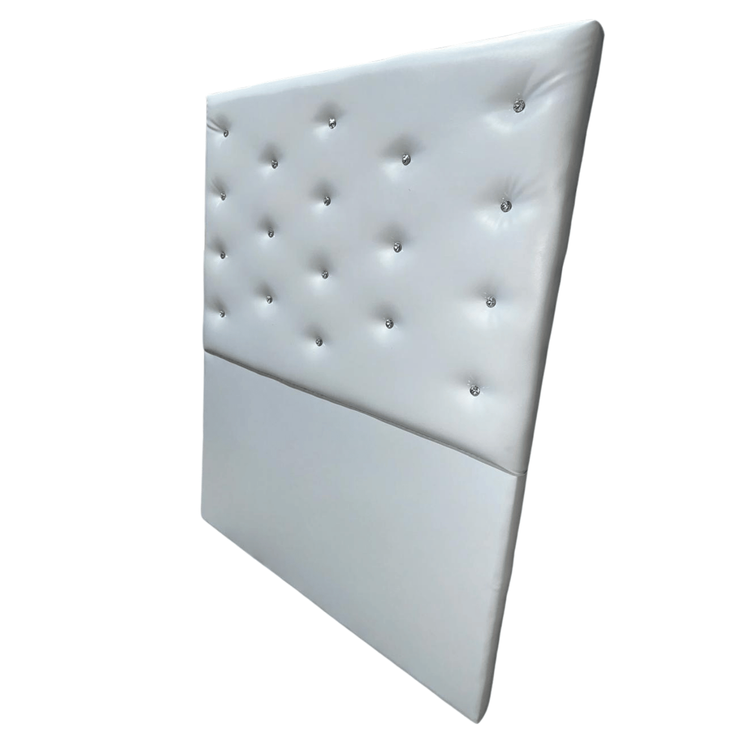 RESPALDO MUEBLES RIMAR A PISO DIAMANTE 1 PLAZA ECO CUERO BLANCO - 3