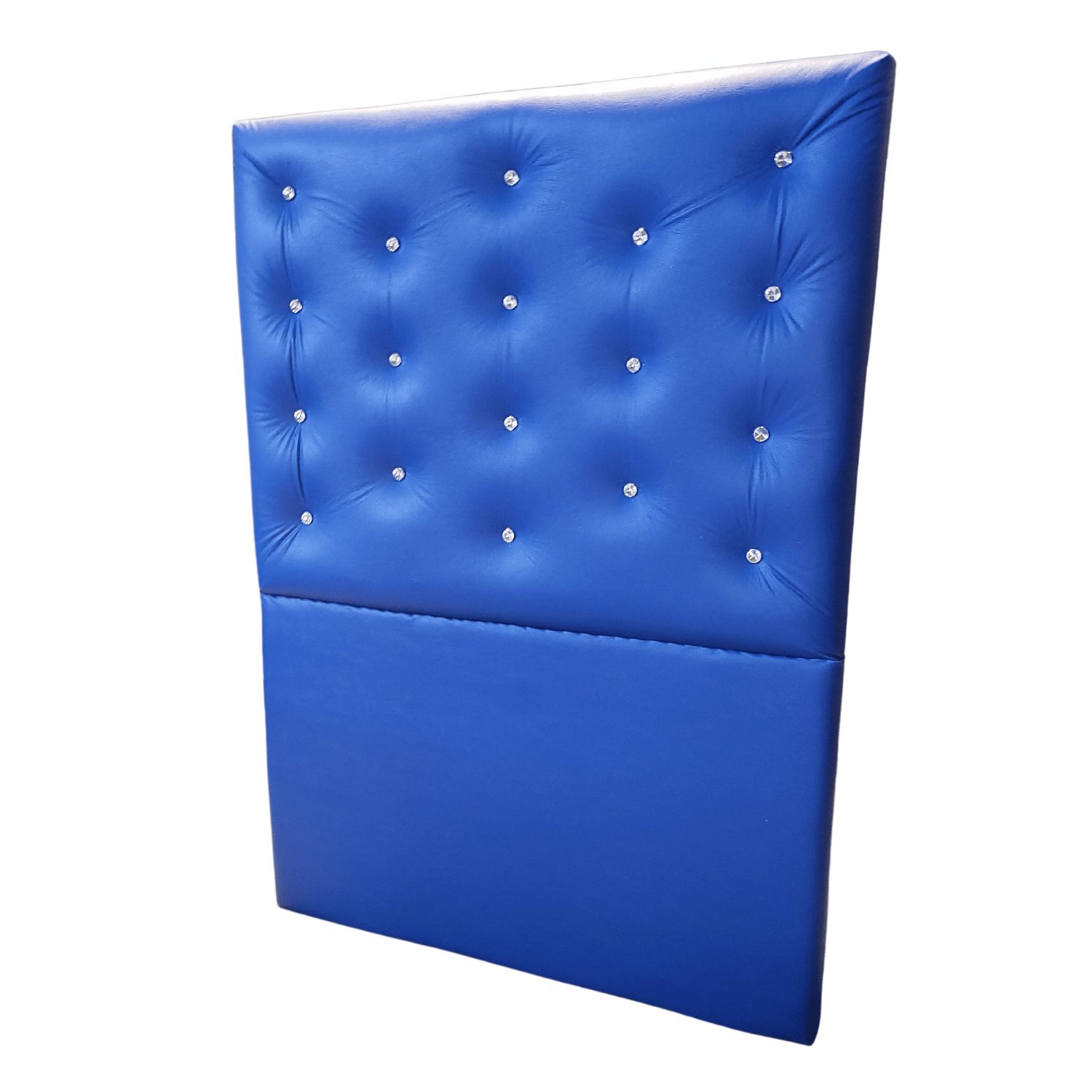 RESPALDO MUEBLES RIMAR A PISO DIAMANTE 1 PLAZA ECO CUERO AZUL - 3