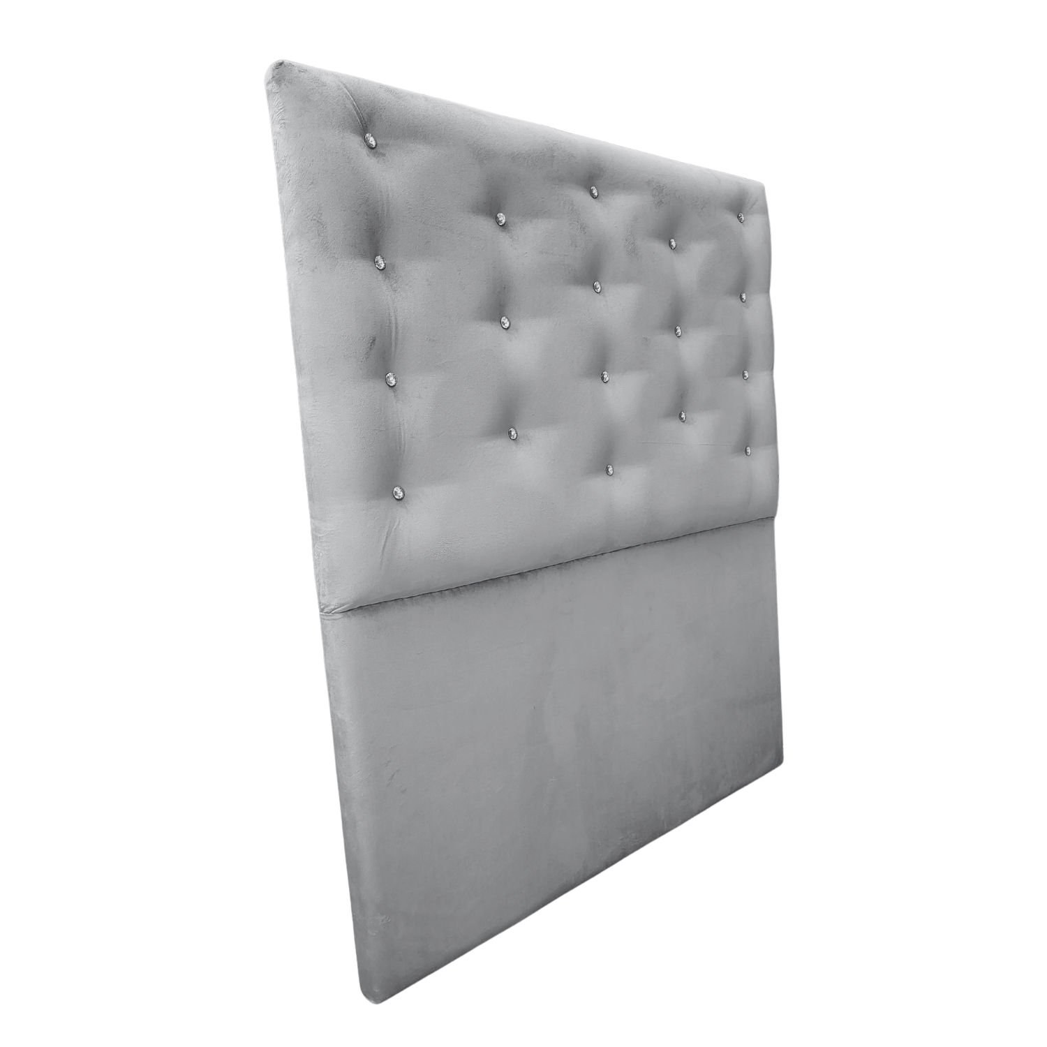 RESPALDO MUEBLES RIMAR A PISO DIAMANTE 1.5 PLAZAS FELPA GRIS CLARO - 2