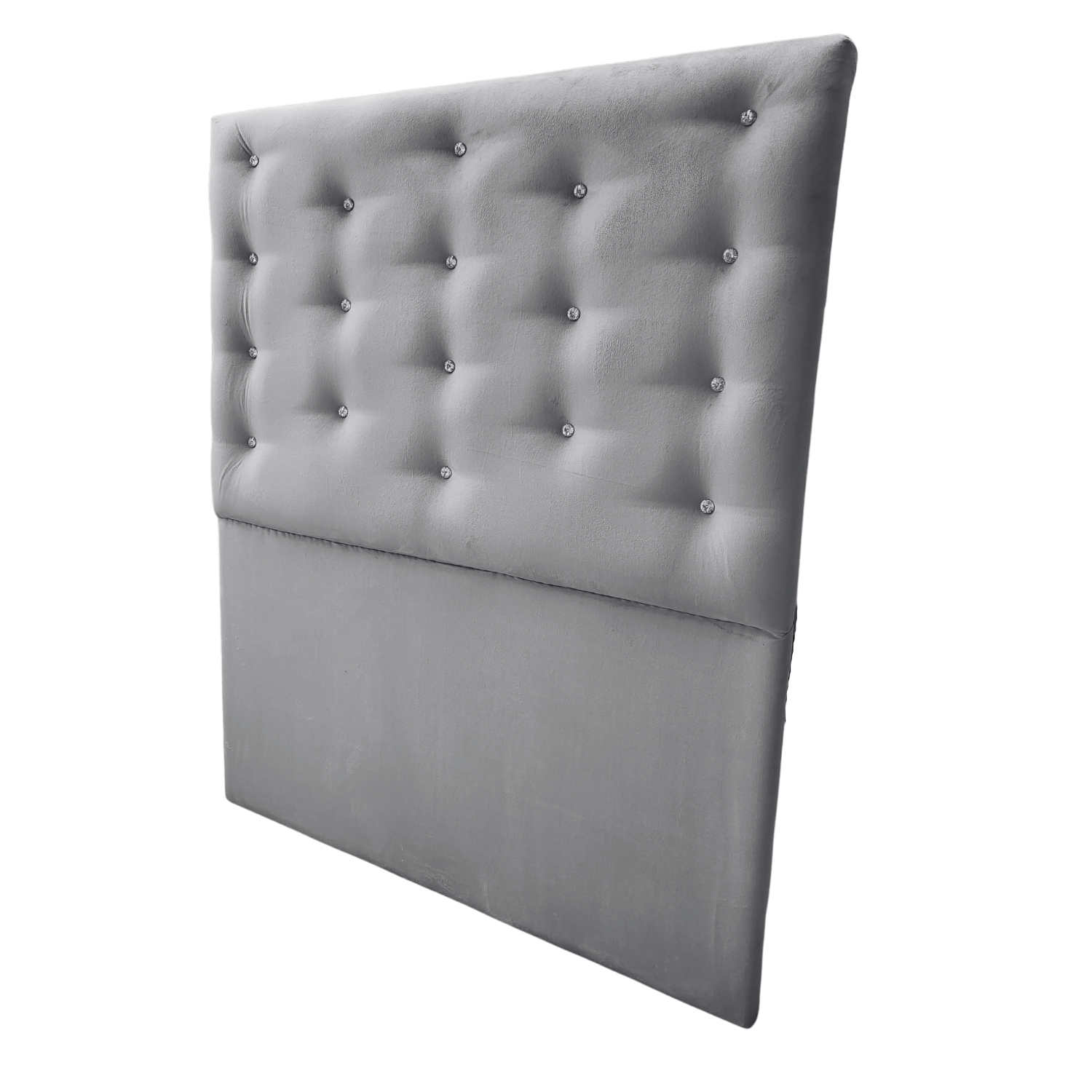 RESPALDO MUEBLES RIMAR A PISO DIAMANTE 1.5 PLAZAS FELPA GRIS CLARO - 3