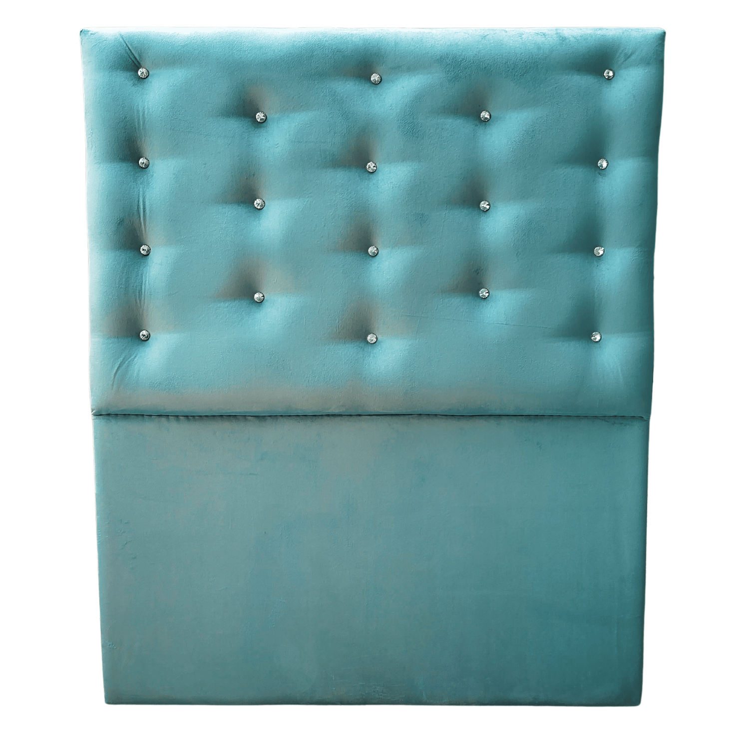RESPALDO MUEBLES RIMAR A PISO DIAMANTE 1.5 PLAZAS FELPA TURQUESA - 1