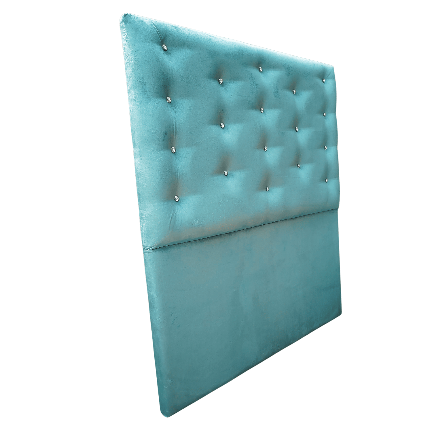 RESPALDO MUEBLES RIMAR A PISO DIAMANTE 1.5 PLAZAS FELPA TURQUESA - 2