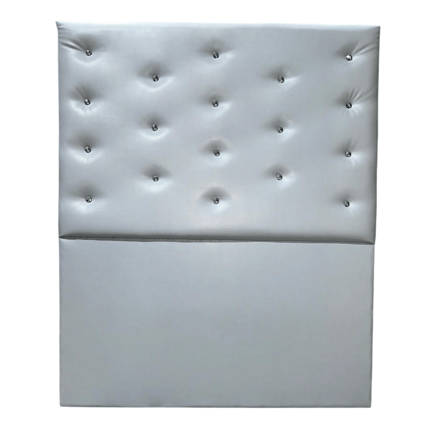 RESPALDO MUEBLES RIMAR A PISO DIAMANTE 1.5 PLAZAS ECO CUERO BLANCO - 1
