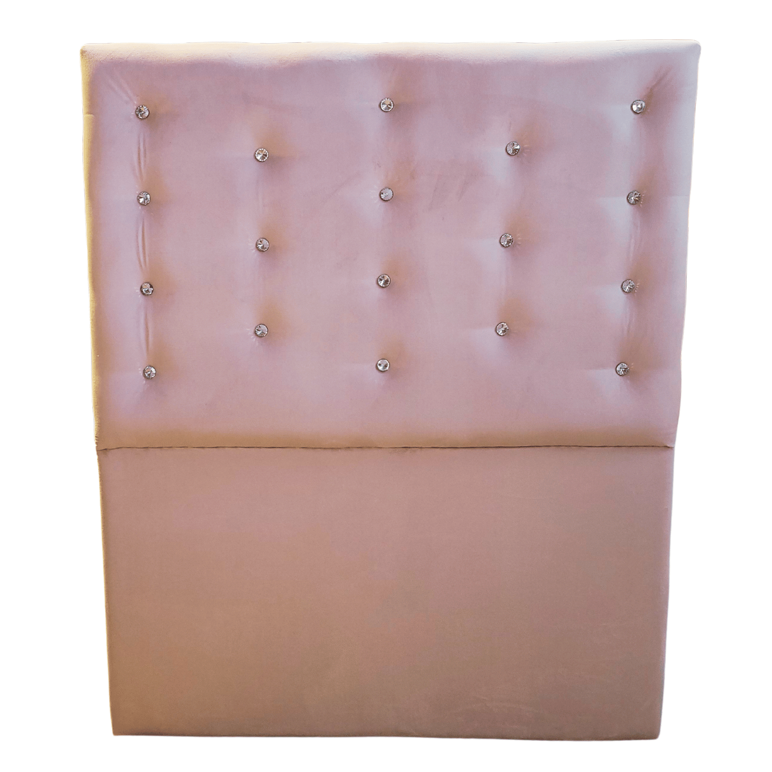 RESPALDO MUEBLES RIMAR A PISO DIAMANTE 1.5 PLAZAS FELPA ROSA PASTEL - 1