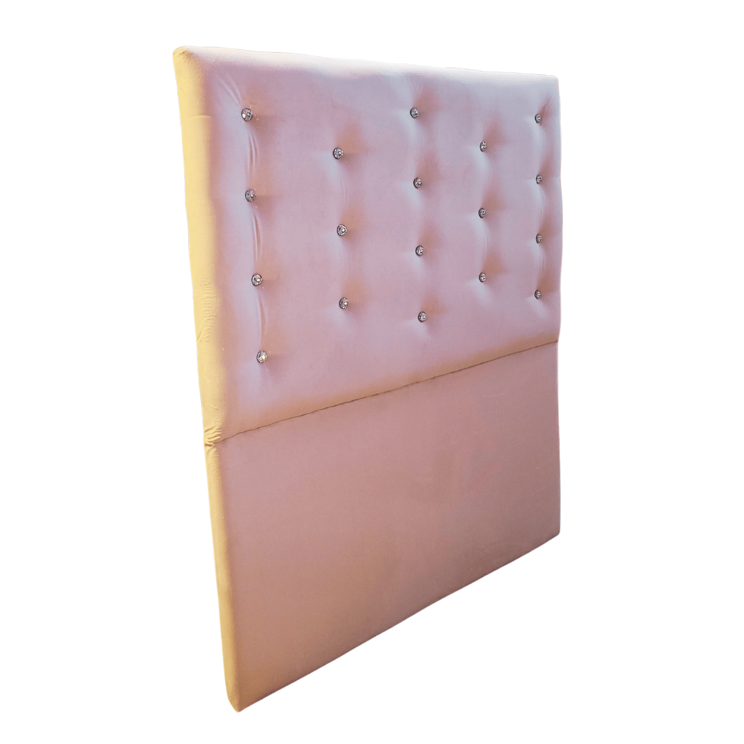 RESPALDO MUEBLES RIMAR A PISO DIAMANTE 1.5 PLAZAS FELPA ROSA PASTEL - 2