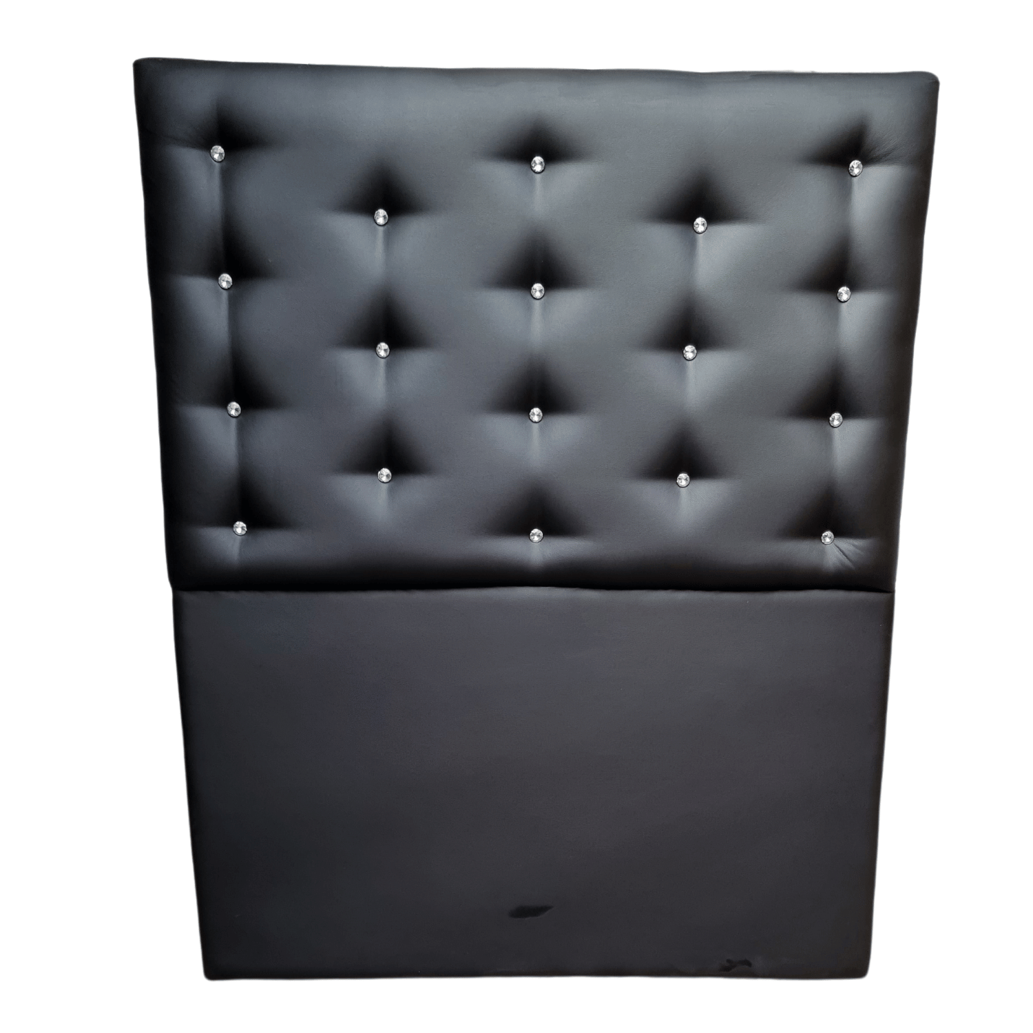 RESPALDO MUEBLES RIMAR A PISO DIAMANTE 1.5 PLAZAS ECO CUERO NEGRO - 1