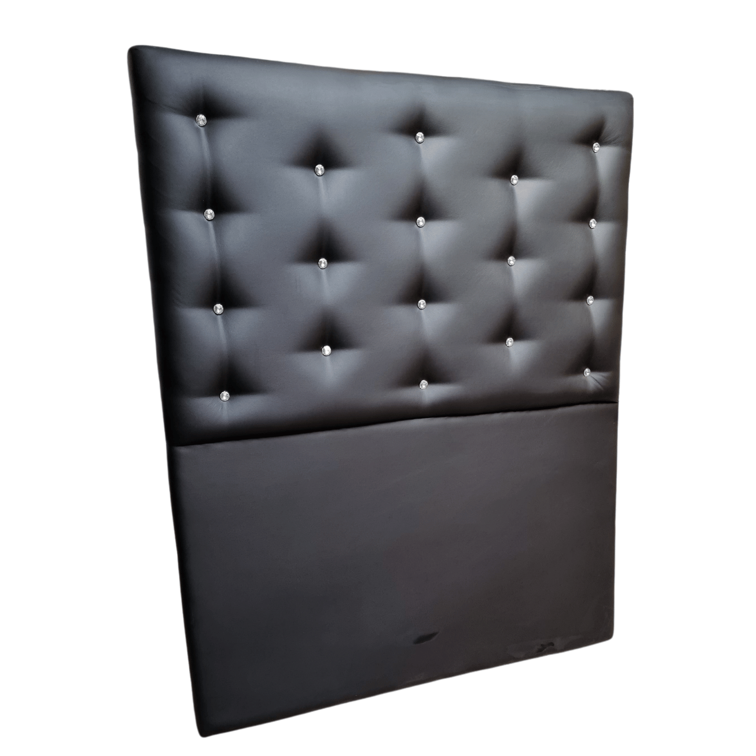 RESPALDO MUEBLES RIMAR A PISO DIAMANTE 1.5 PLAZAS ECO CUERO NEGRO - 2