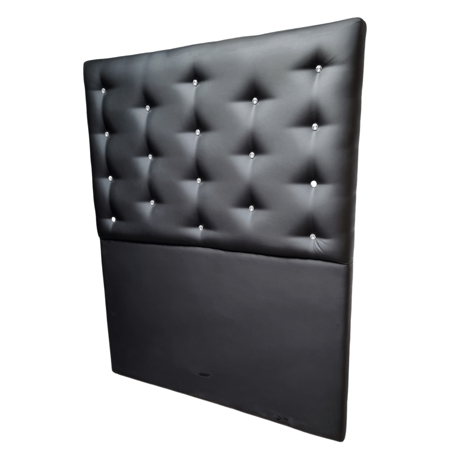 RESPALDO MUEBLES RIMAR A PISO DIAMANTE 1.5 PLAZAS ECO CUERO NEGRO - 3