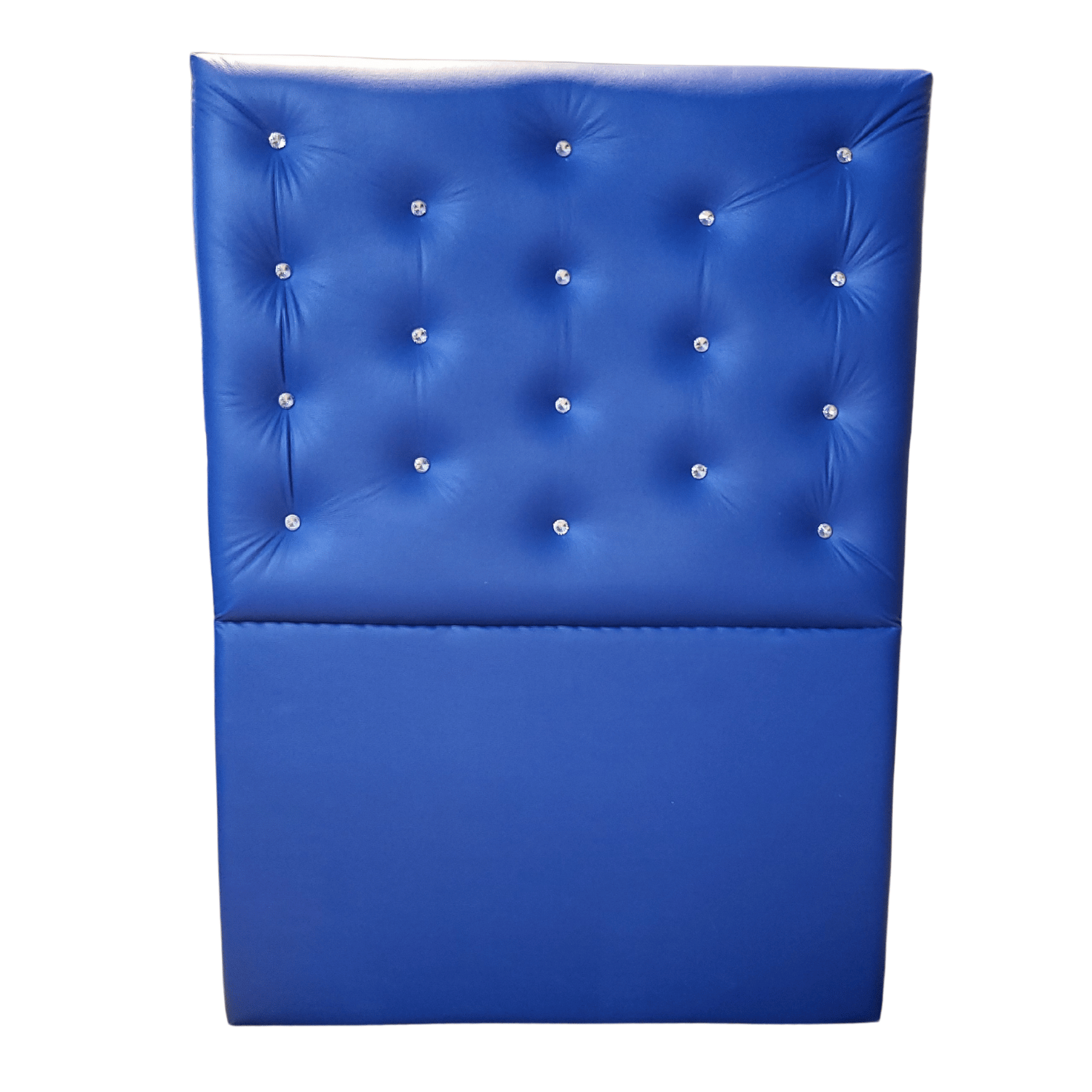 RESPALDO MUEBLES RIMAR A PISO DIAMANTE 1.5 PLAZAS ECO CUERO AZUL - 1