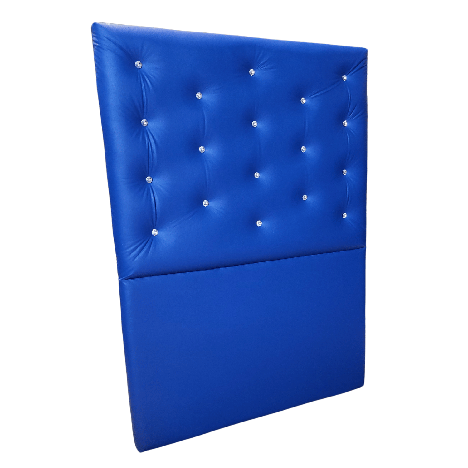 RESPALDO MUEBLES RIMAR A PISO DIAMANTE 1.5 PLAZAS ECO CUERO AZUL - 2