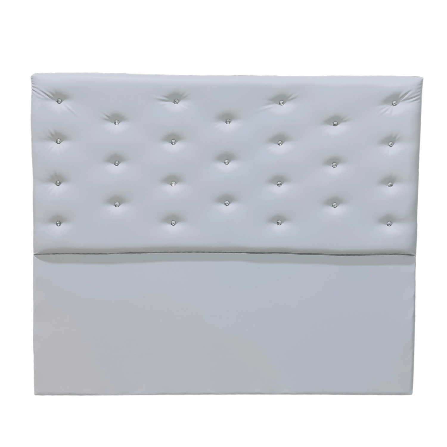 RESPALDO MUEBLES RIMAR A PISO DIAMANTE 2 PLAZAS ECO CUERO BLANCO - 1
