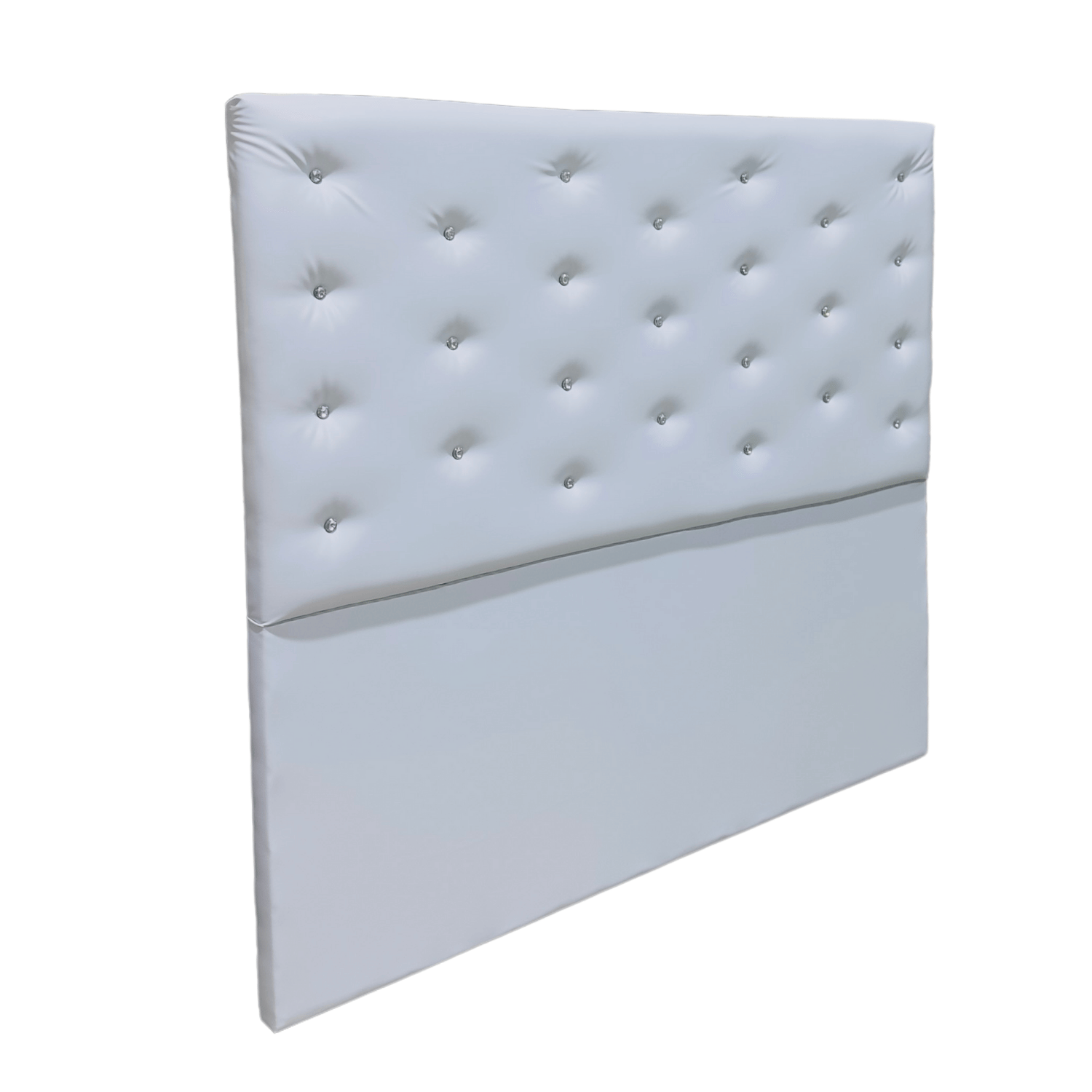 RESPALDO MUEBLES RIMAR A PISO DIAMANTE 2 PLAZAS ECO CUERO BLANCO - 2