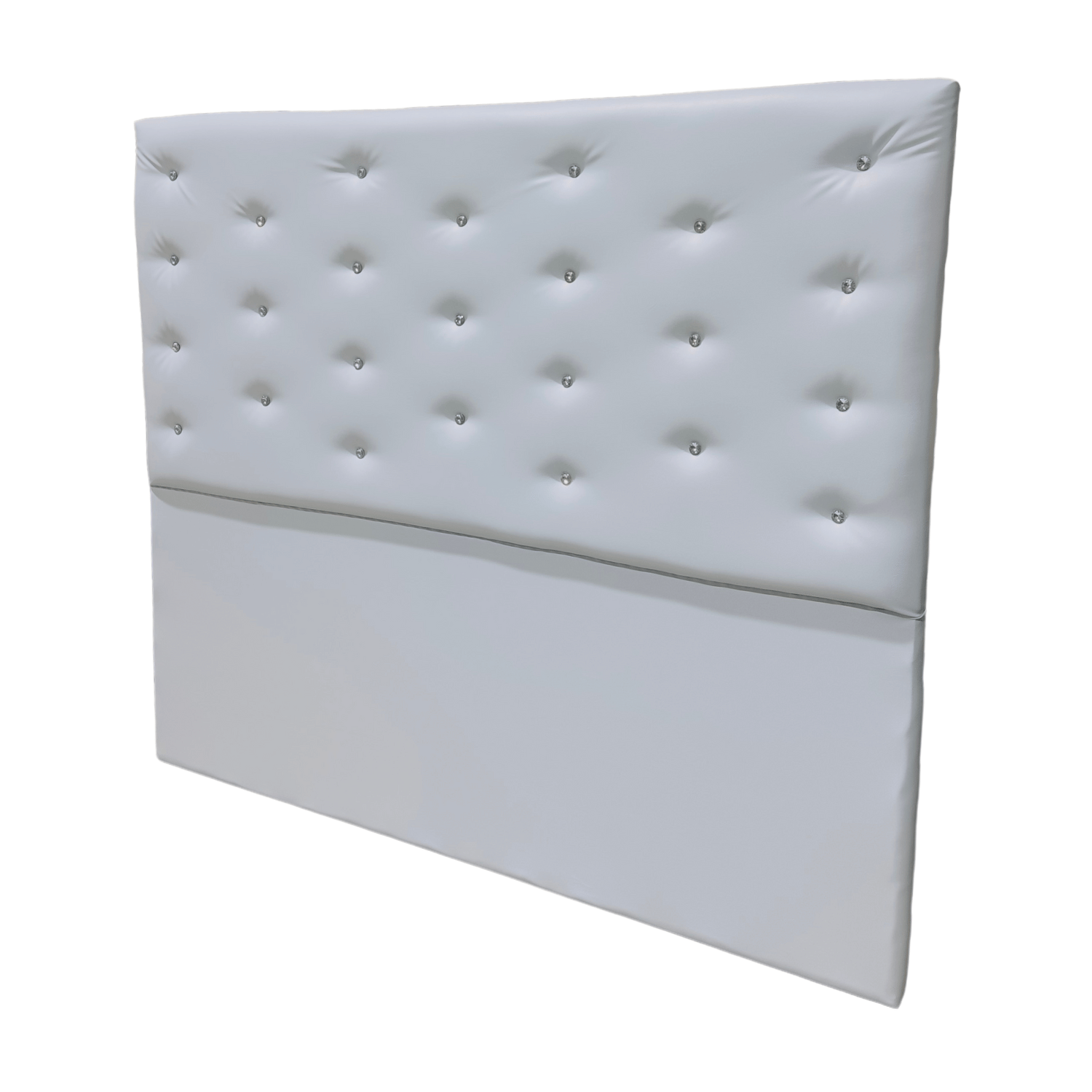 RESPALDO MUEBLES RIMAR A PISO DIAMANTE 2 PLAZAS ECO CUERO BLANCO - 3
