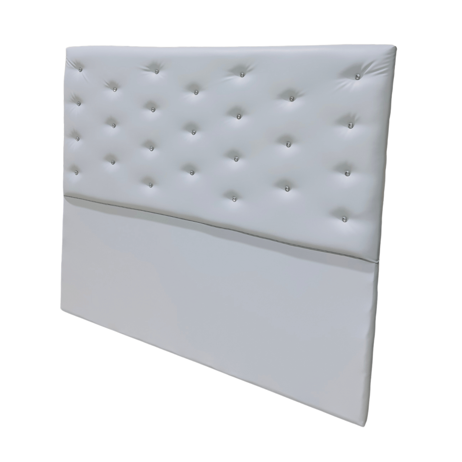 RESPALDO MUEBLES RIMAR A PISO DIAMANTE 2 PLAZAS ECO CUERO BLANCO - 5