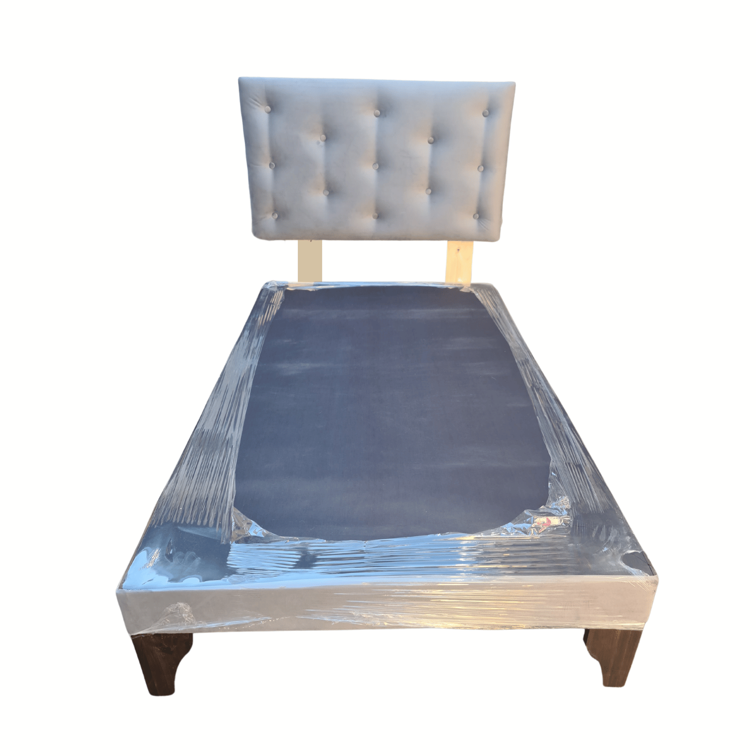 BASE 1 PLAZA CON RESPALDO GRIS FELPA DIAMANTE 90X190 RIMAR - 4