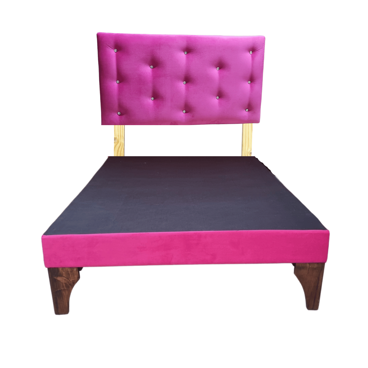 BASE 1 PLAZA CON RESPALDO FUCSIA FELPA DIAMANTE 90X190 RIMAR - 1