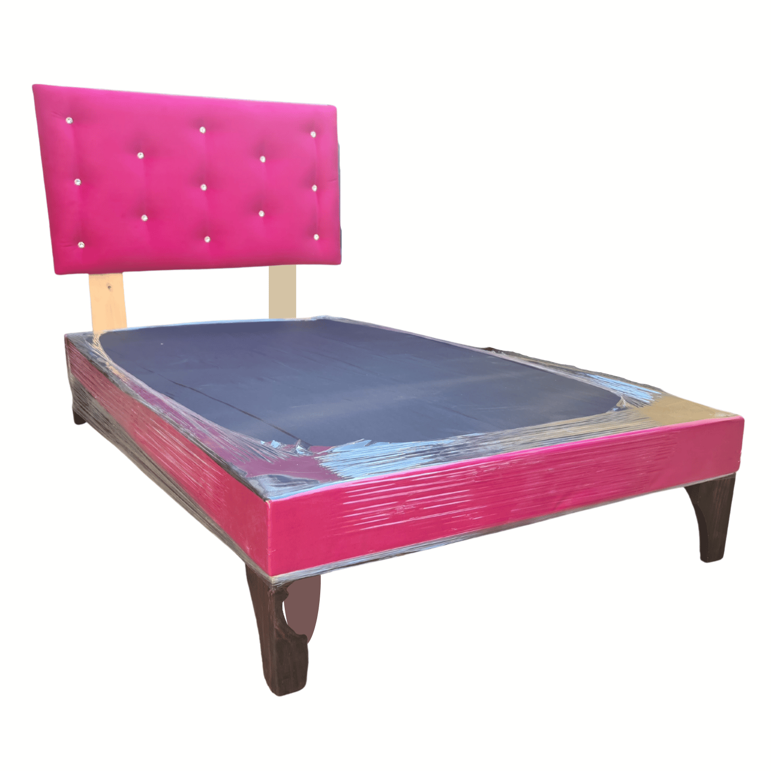 BASE 1 PLAZA CON RESPALDO FUCSIA FELPA DIAMANTE 90X190 RIMAR - 2