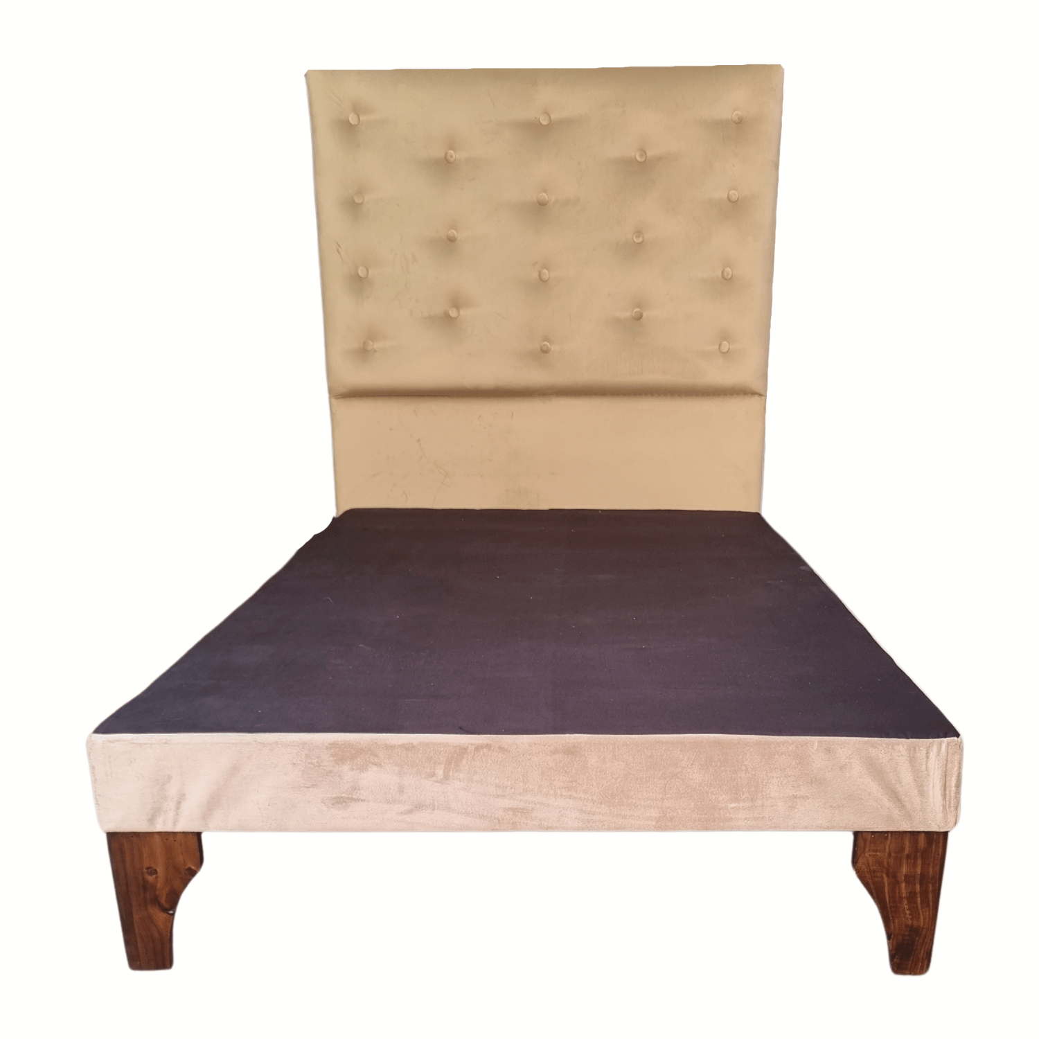 BASE 1,5 PLAZA CON RESPALDO BEIGE FELPA A PISO 90X190 RIMAR - 4