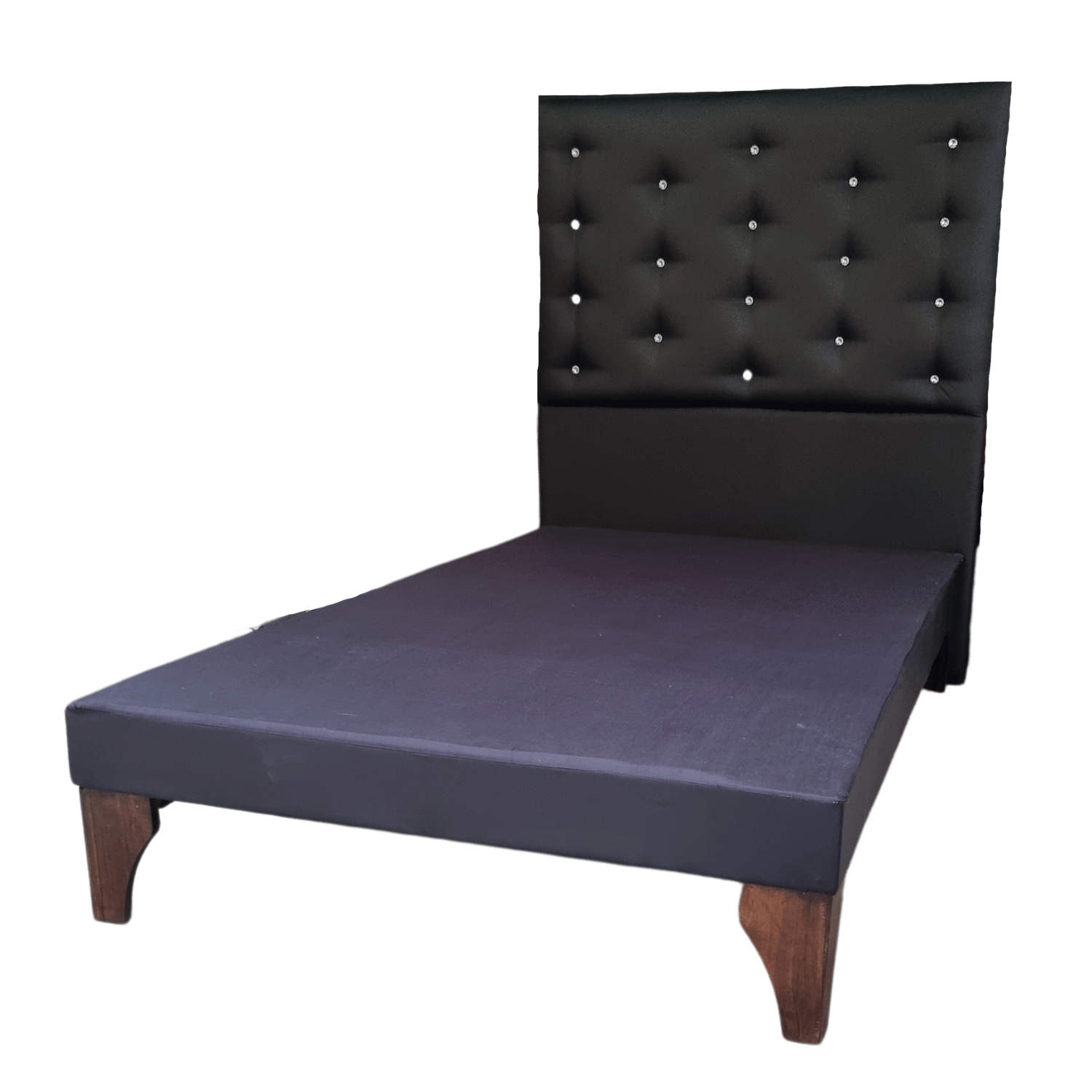 BASE 1 PLAZA CON RESPALDO NEGRO ECO CUERO DIAMANTE A PISO 90X190 RIMAR - 3