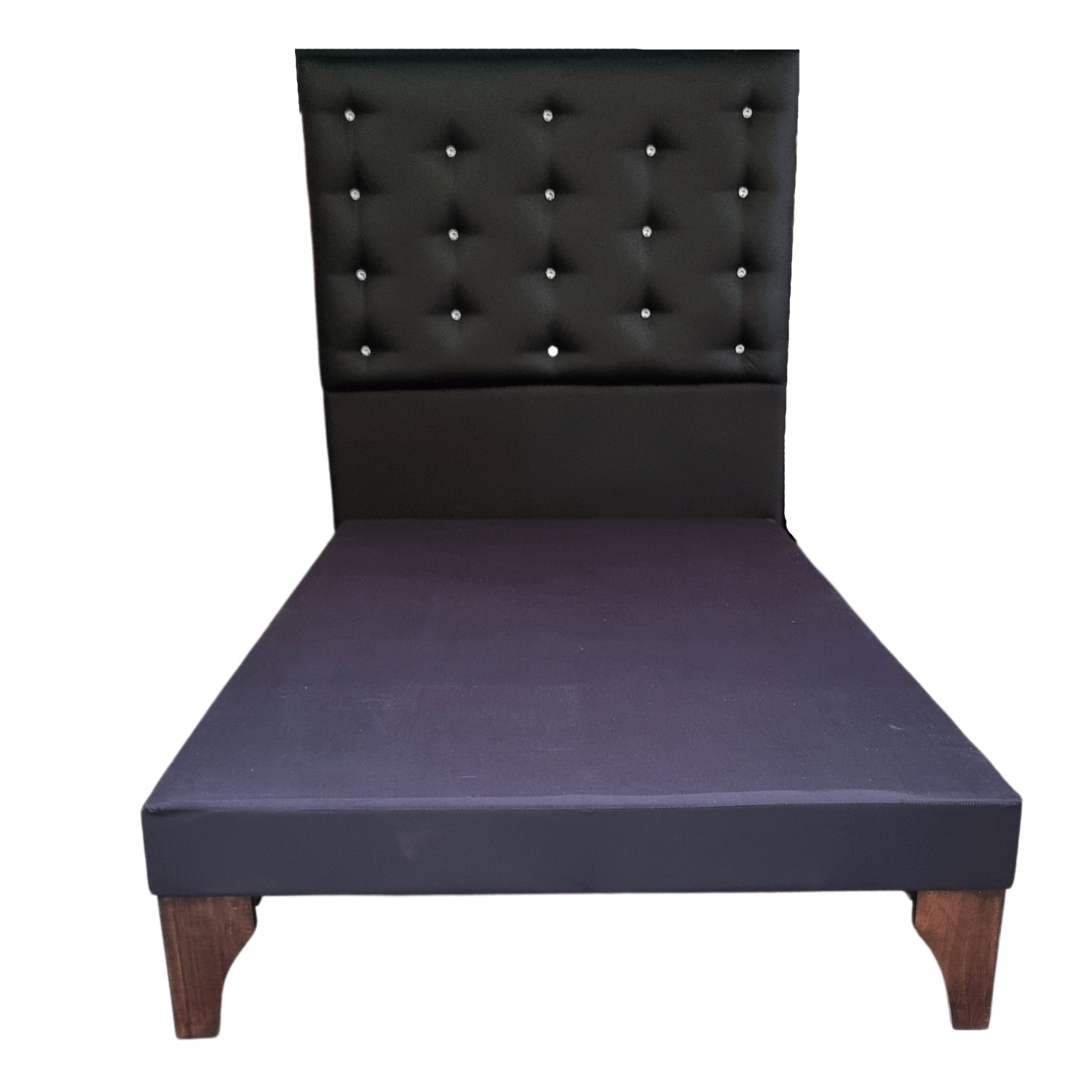 BASE 1 PLAZA CON RESPALDO NEGRO ECO CUERO DIAMANTE A PISO 90X190 RIMAR - 4