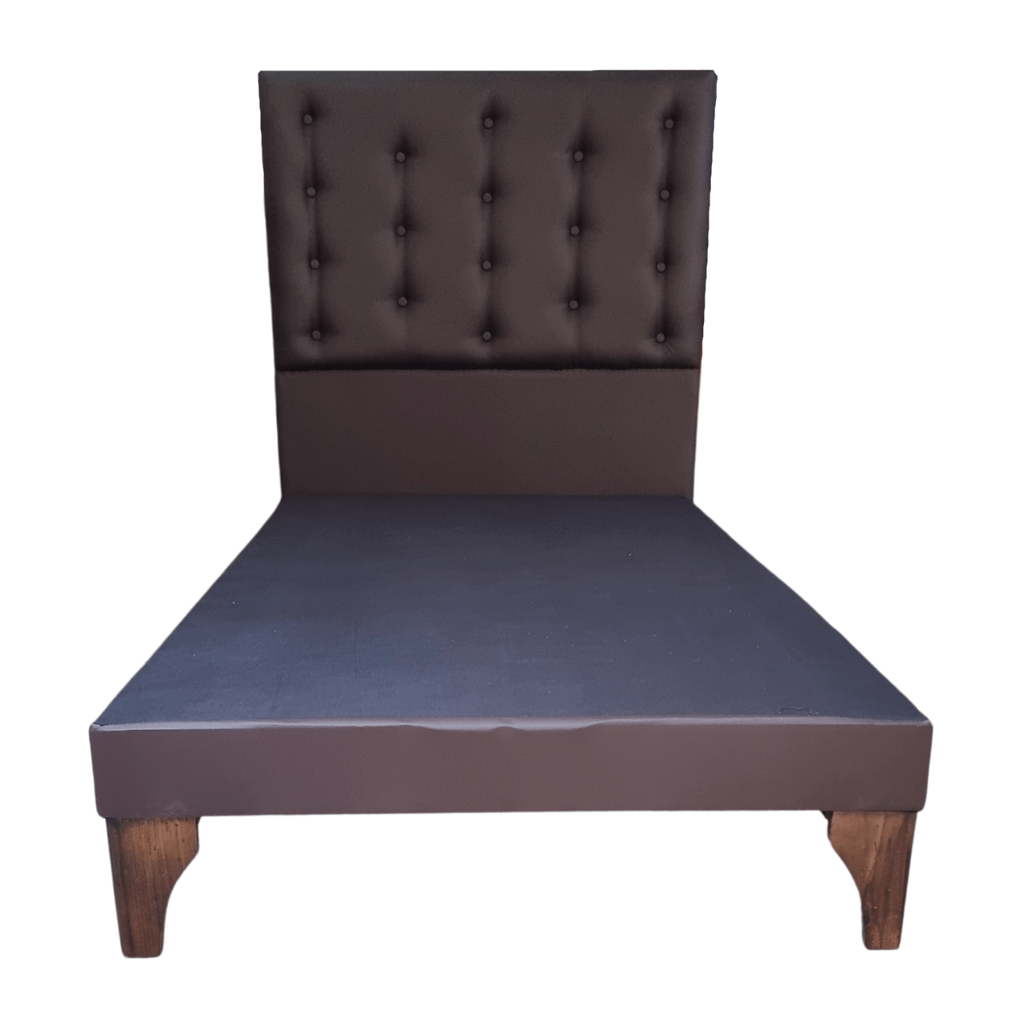 BASE 1,5 PLAZA CON RESPALDO CHOCOLATE ECO CUERO A PISO 90X190 RIMAR - 4